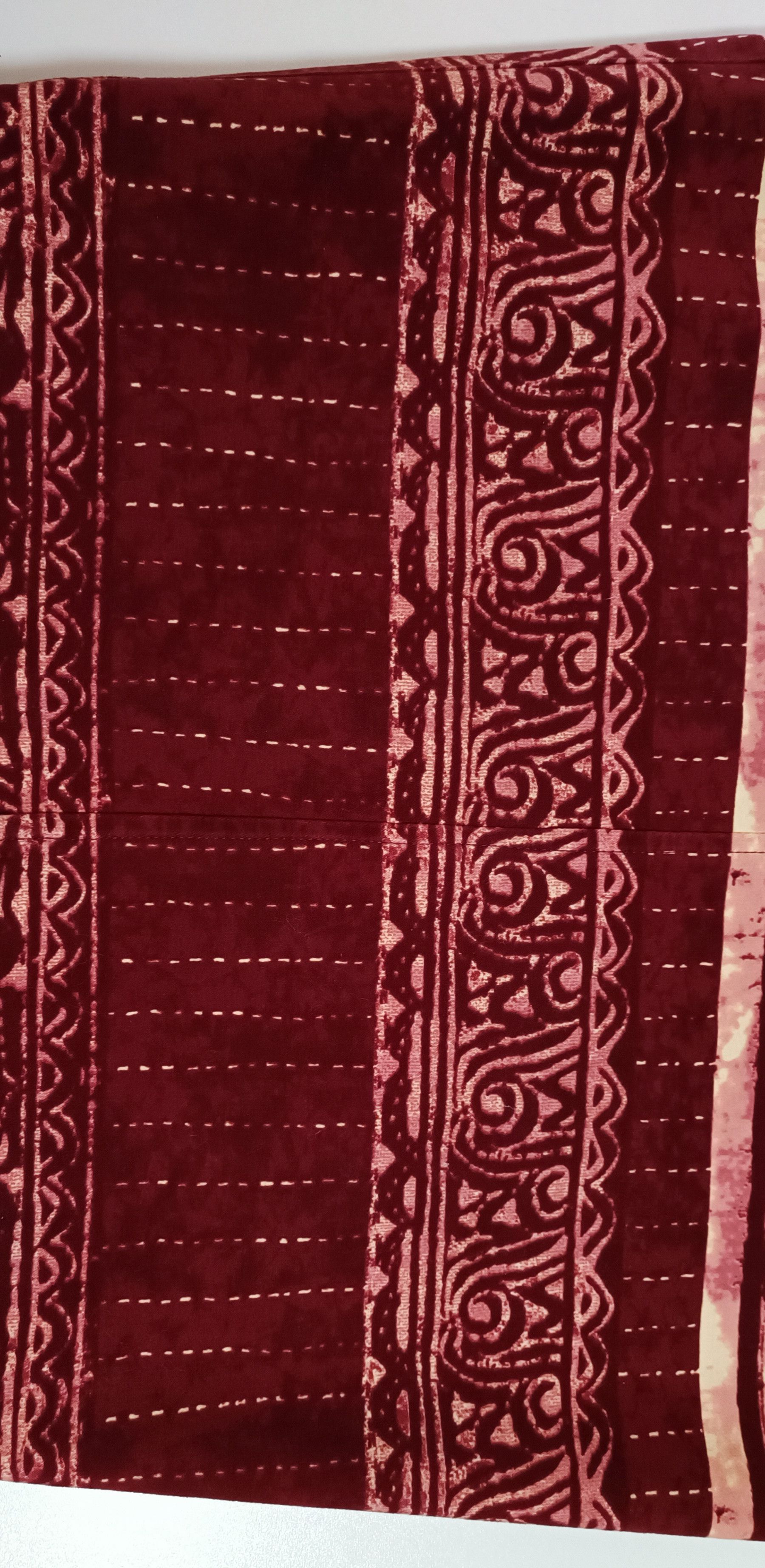 Jean Paul Gaultier 90's- Burgundy maxi skirt with ethnic print. Size 28" / US 6 / IT 42 - 14 Thumbnail