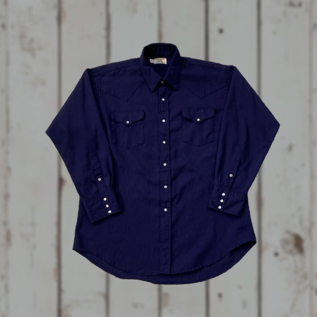 Vintage VINTAGE Ruddock Pearl Snap Western Shirt Men XL Blue Long Sleeve Cowboy Size US XL / EU 56 / 4 - 1 Thumbnail