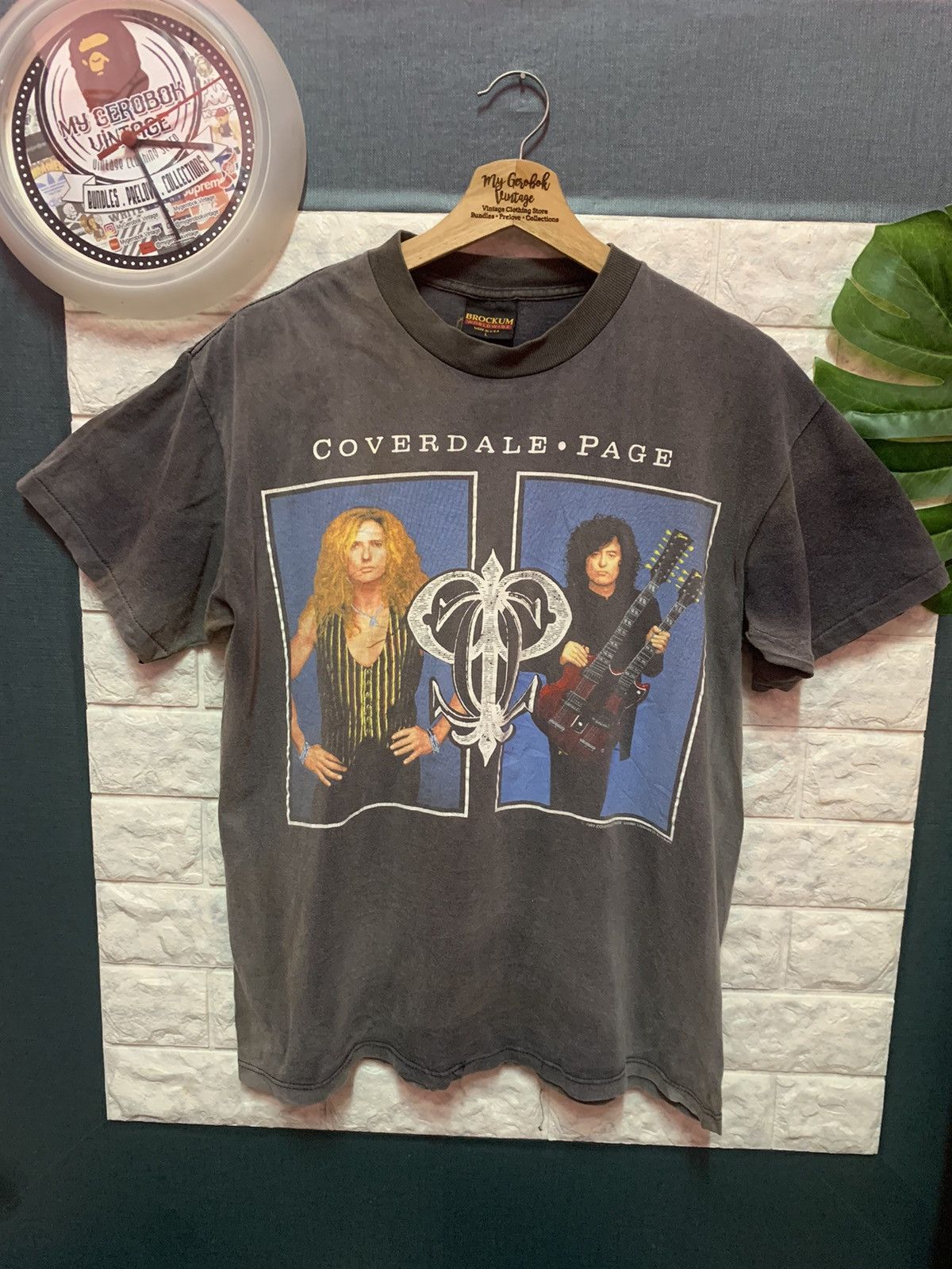 Vintage VINTAGE!! 90's Shirt Band Coverdale Page BRockum Tag Size US L / EU 52-54 / 3 - 1 Thumbnail