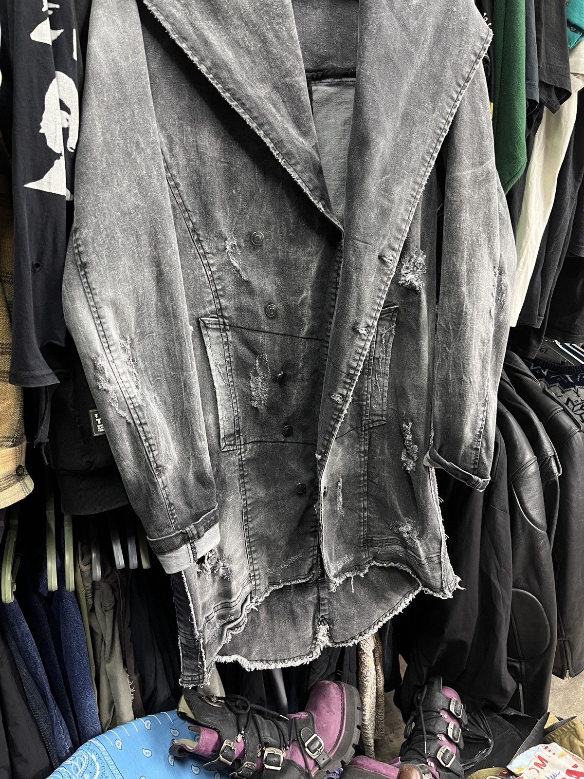 Xagon Man XAGON MAN ARCHIVE DISTRESSED FADED DENIM COAT JACKET - 2276 Size US M / EU 48-50 / 2 - 3 Thumbnail