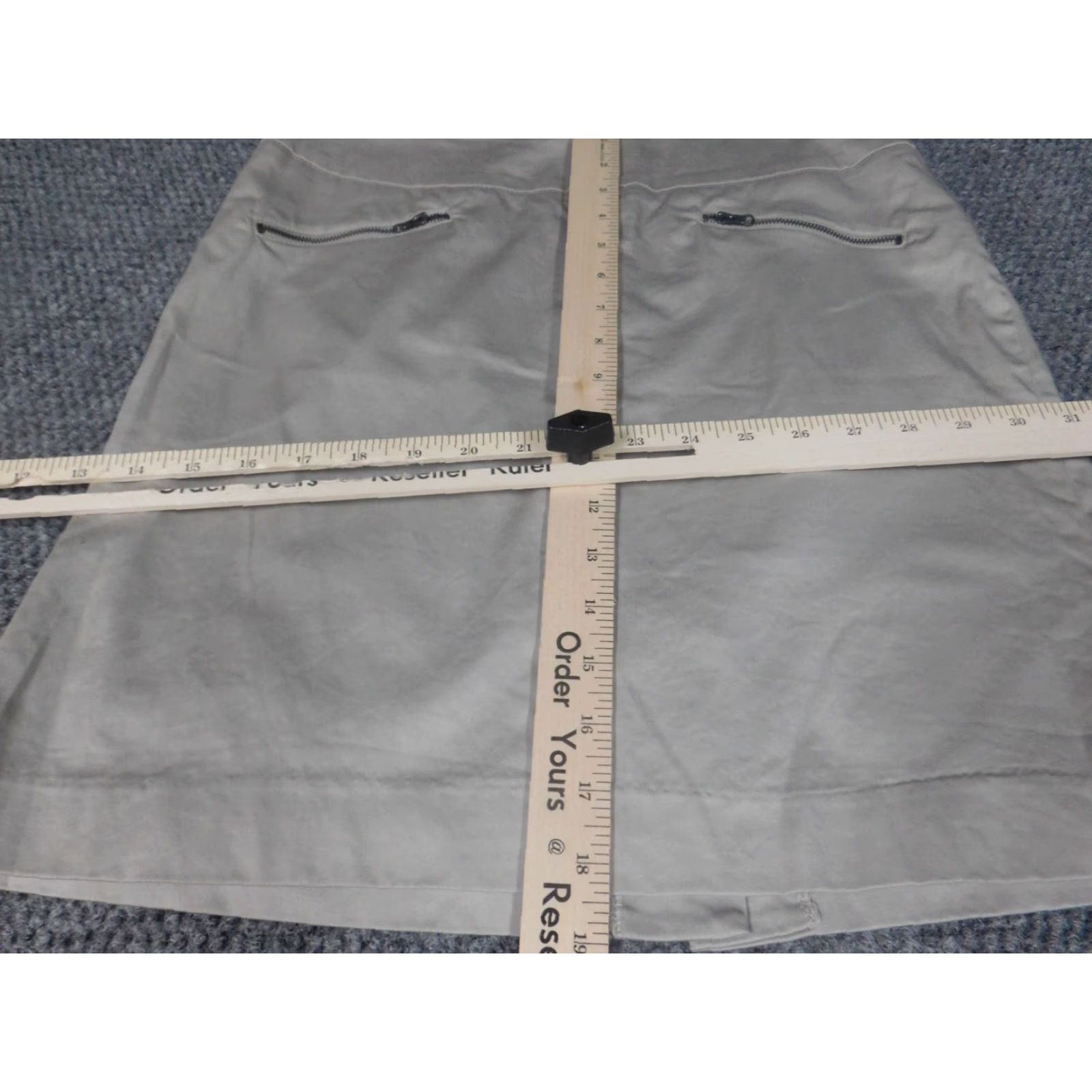 Sandro Sandro Womens Skirt 4 Gray Zip A-Line Knee Length Cotton Knit Zipper Lined Regular Midi? Size 27" / US 4 / IT 40 - 4 Thumbnail