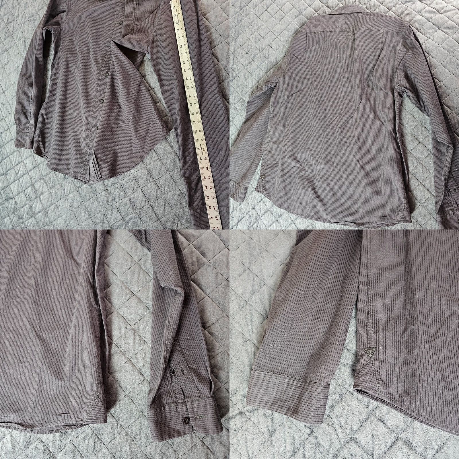 Guess VINTAGE GUESS Men’s Button-Up Shirt Large Black Cotton Striped Logo 90s Casual Size US L / EU 52-54 / 3 - 8 Thumbnail