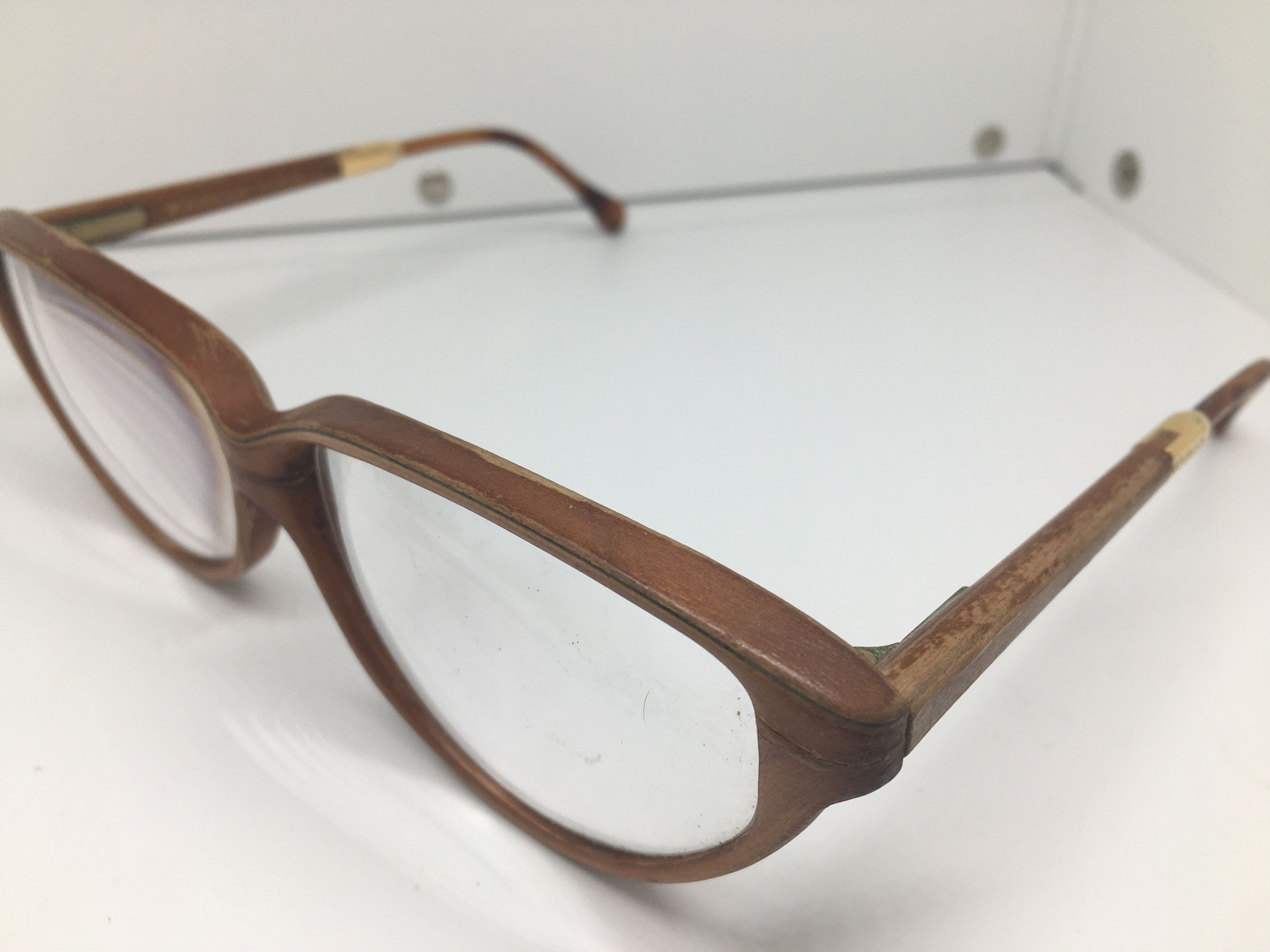 Vintage Vintage WOODLOOK Paris 2649 WOOD Eyeglasses Frame Size ONE SIZE - 3 Thumbnail