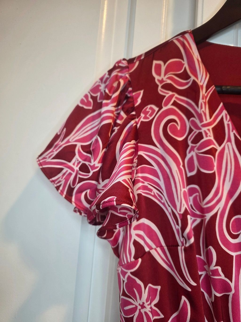 Nicole Miller Nicole Miller New York XS Pink Floral Wrap Midi Dress Flutte Size XS / US 0-2 / IT 36-38 - 6 Thumbnail