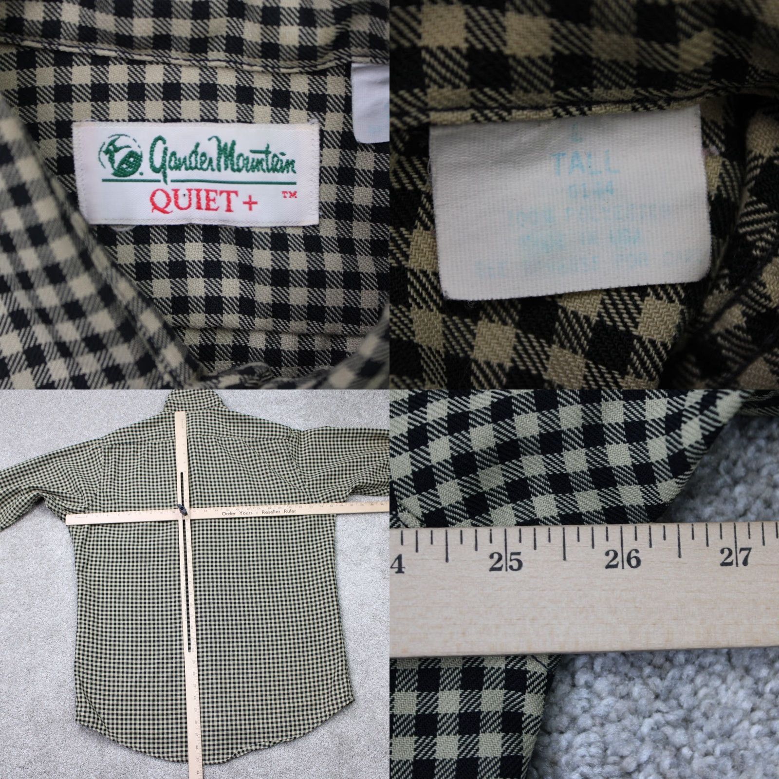 Vintage Gander Mountain Shirt Mens Large Tall LT Yellow/Black Cotton Long Sleeve Button-Up Shirt Size US L / EU 52-54 / 3 - 8 Thumbnail