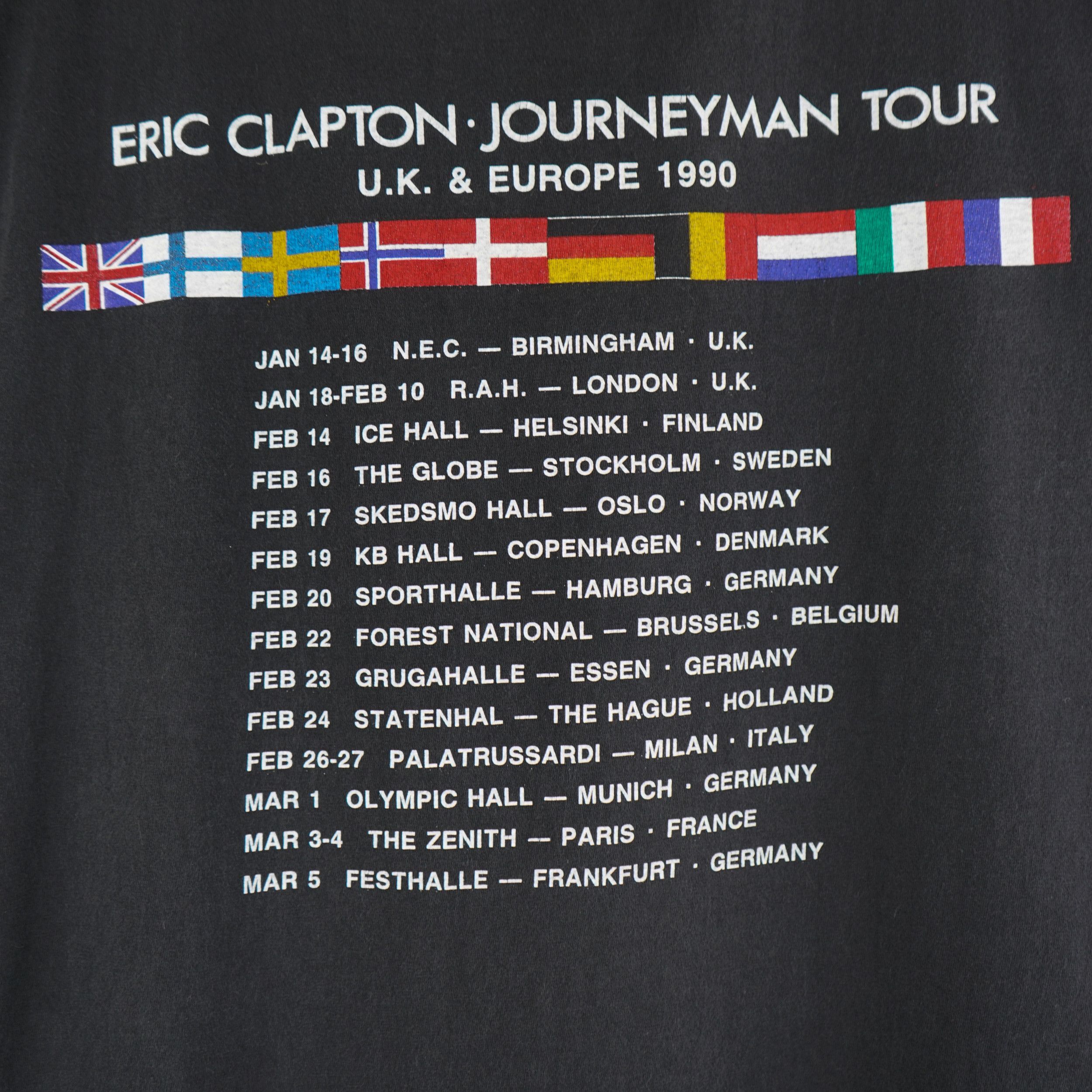 Band Tees × Vintage Vintage 1990 Eric Clapton World Tour T-Shirt Size US L / EU 52-54 / 3 - 8 Thumbnail