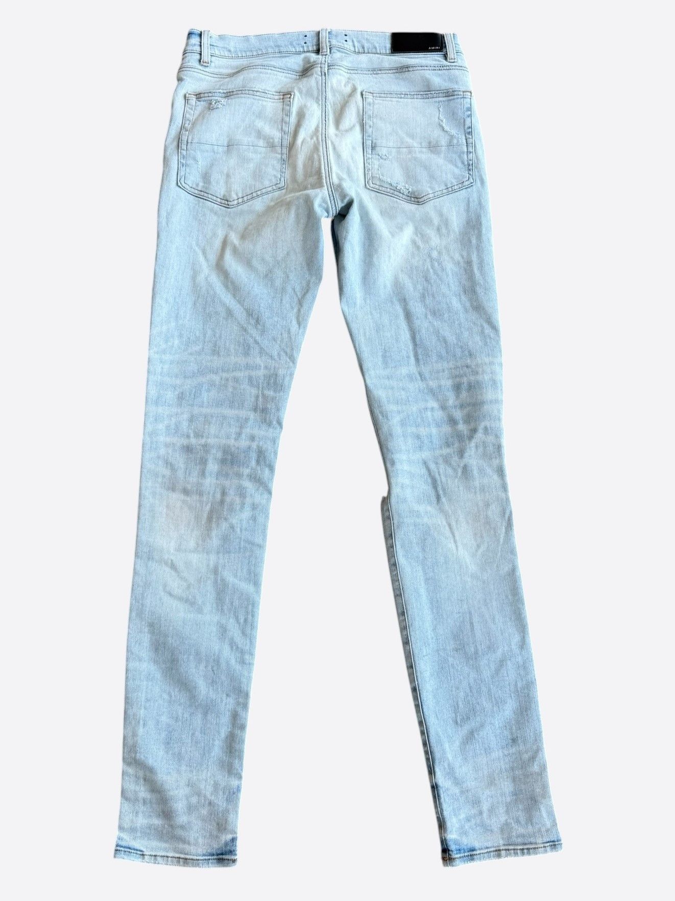 Amiri Amiri Light Indigo & Watercolor Patch MX1 Jeans Size US 34 / EU 50 - 2 Thumbnail