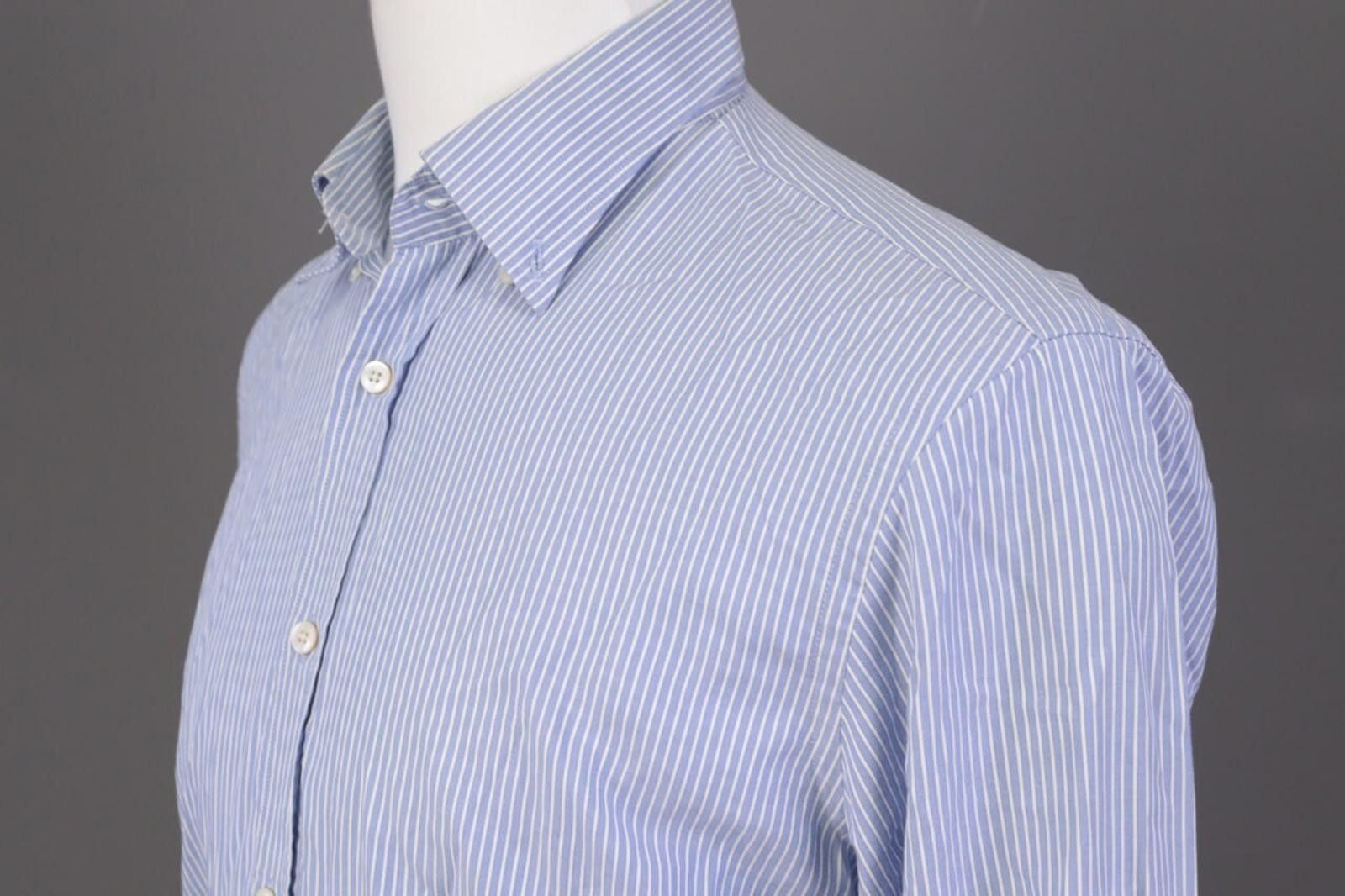 Gieves & Hawkes Gieves & Hawkes Blue Striped Dress Shirt Size 41 / 16 Size US M / EU 48-50 / 2 - 5 Thumbnail