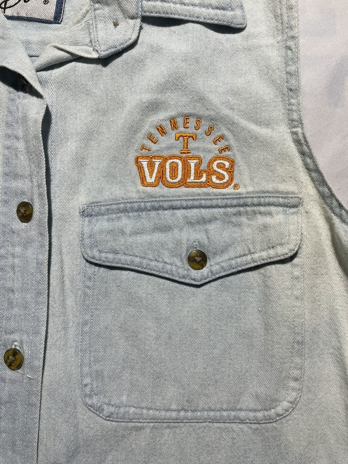 Other Vintage 90s UT Vols Sleeveless Denim Vest Mens Small NCAA Size US S / EU 44-46 / 1 - 5 Thumbnail