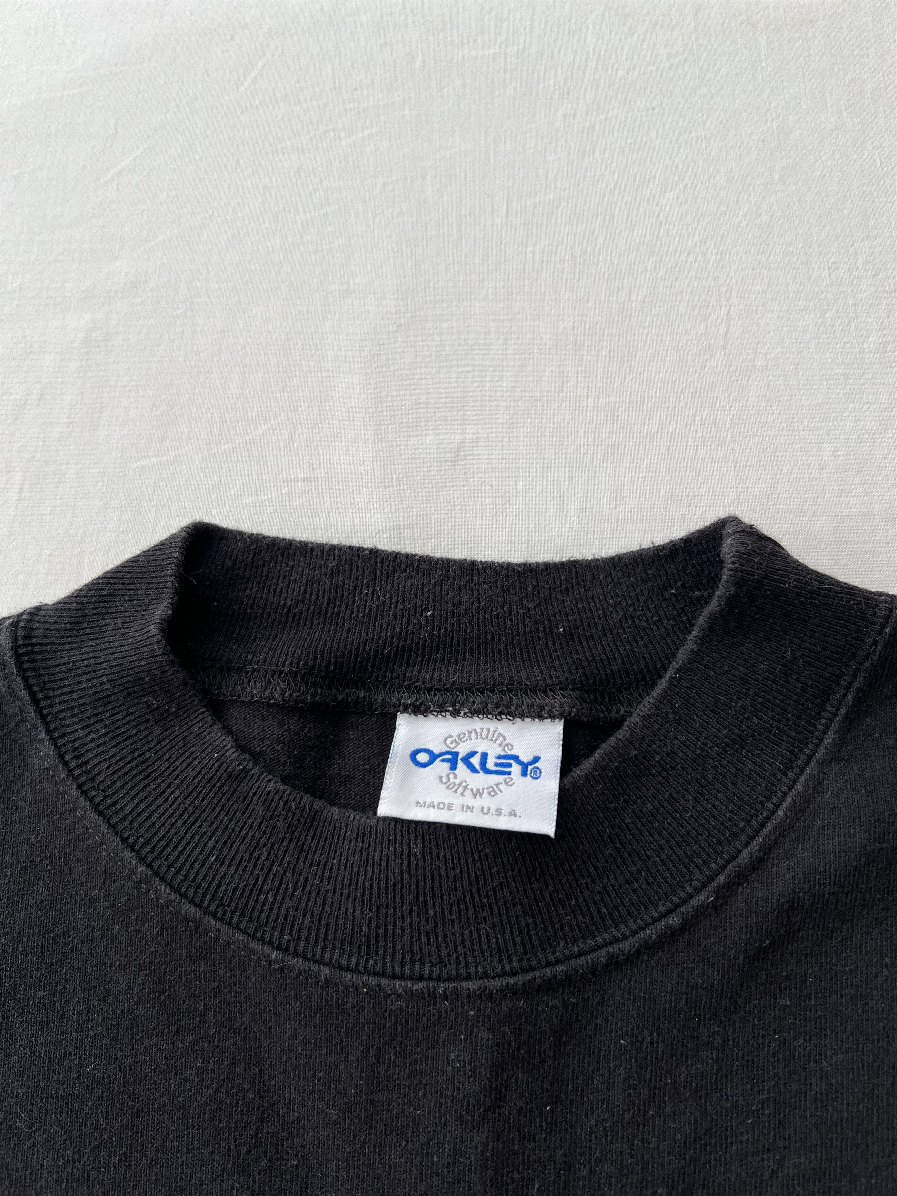Oakley Vintage 90s Oakley Thermonuclear Protection Black T-shirt Size US XL / EU 56 / 4 - 7 Thumbnail