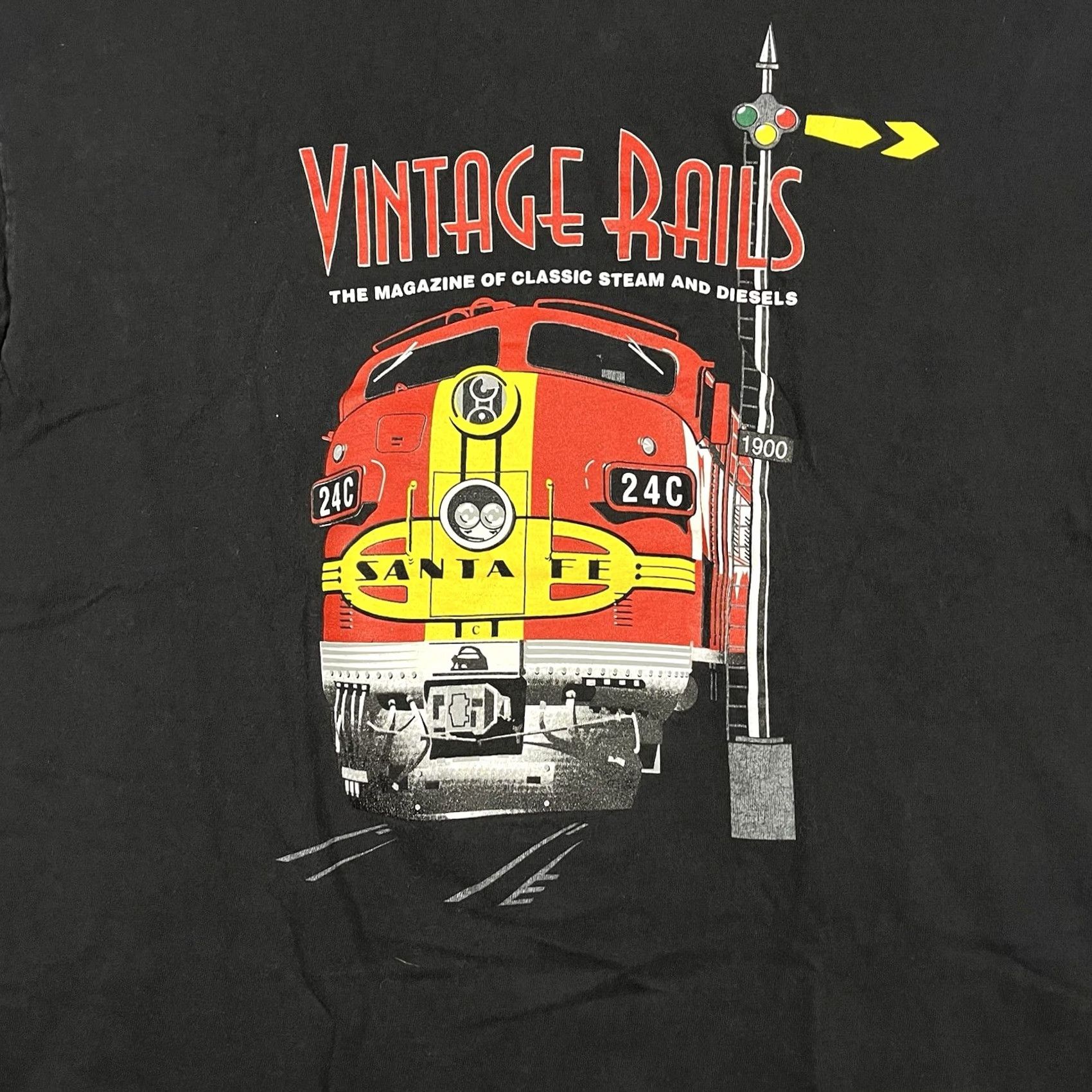 Hanes VINTAGE Hanes T-Shirt XL Black 90s Rebel Rails Single Stitch Crew Neck Short Sleeve Unisex Adults Transportation Retro 90s Classic Logo Made in USA Size US XL / EU 56 / 4 - 2 Thumbnail