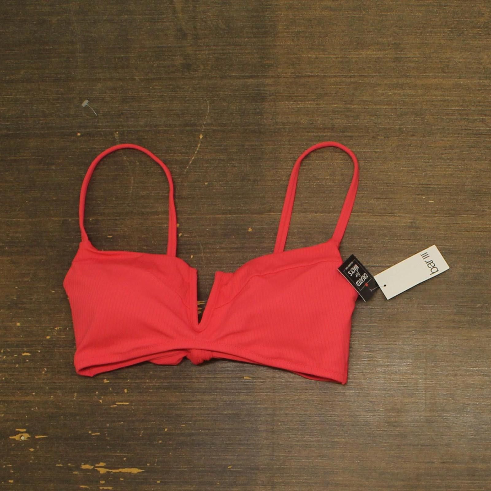 Bar III Nwt Bar Iii Bralette Bikini Swim Top Bright Rose Pink Xl Size ONE SIZE - 1 Thumbnail