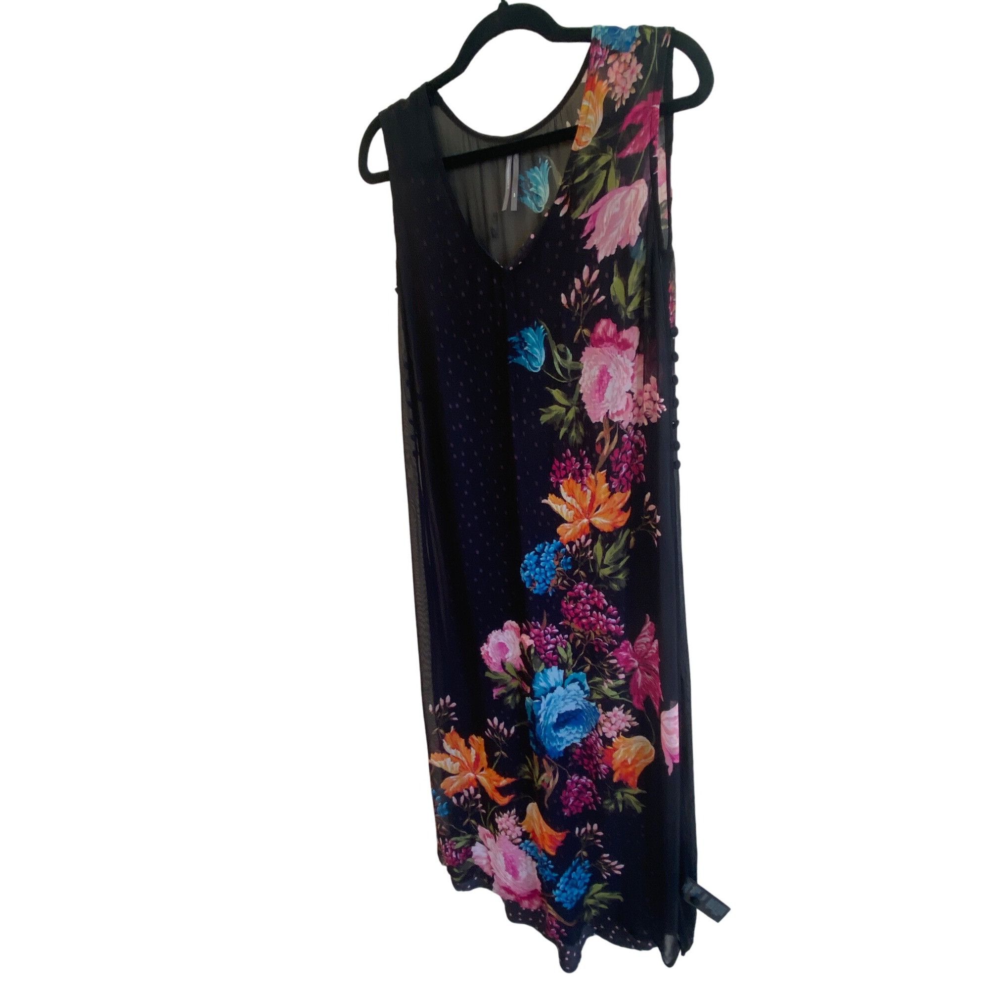 Anthropologie Anthropologie Layered Sleeveless Dress Black Floral Motif NW Size XS / US 0-2 / IT 36-38 - 9 Thumbnail