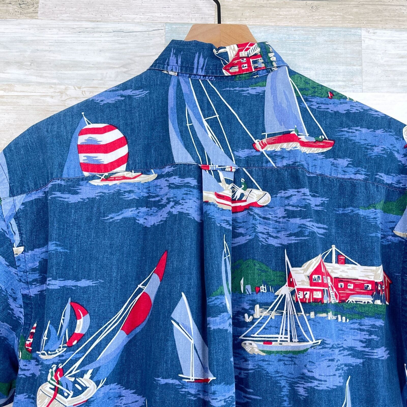 Nautica Nautica Vintage 90s Sailing Graphic Button Down Shirt Blue M Size US M / EU 48-50 / 2 - 4 Thumbnail