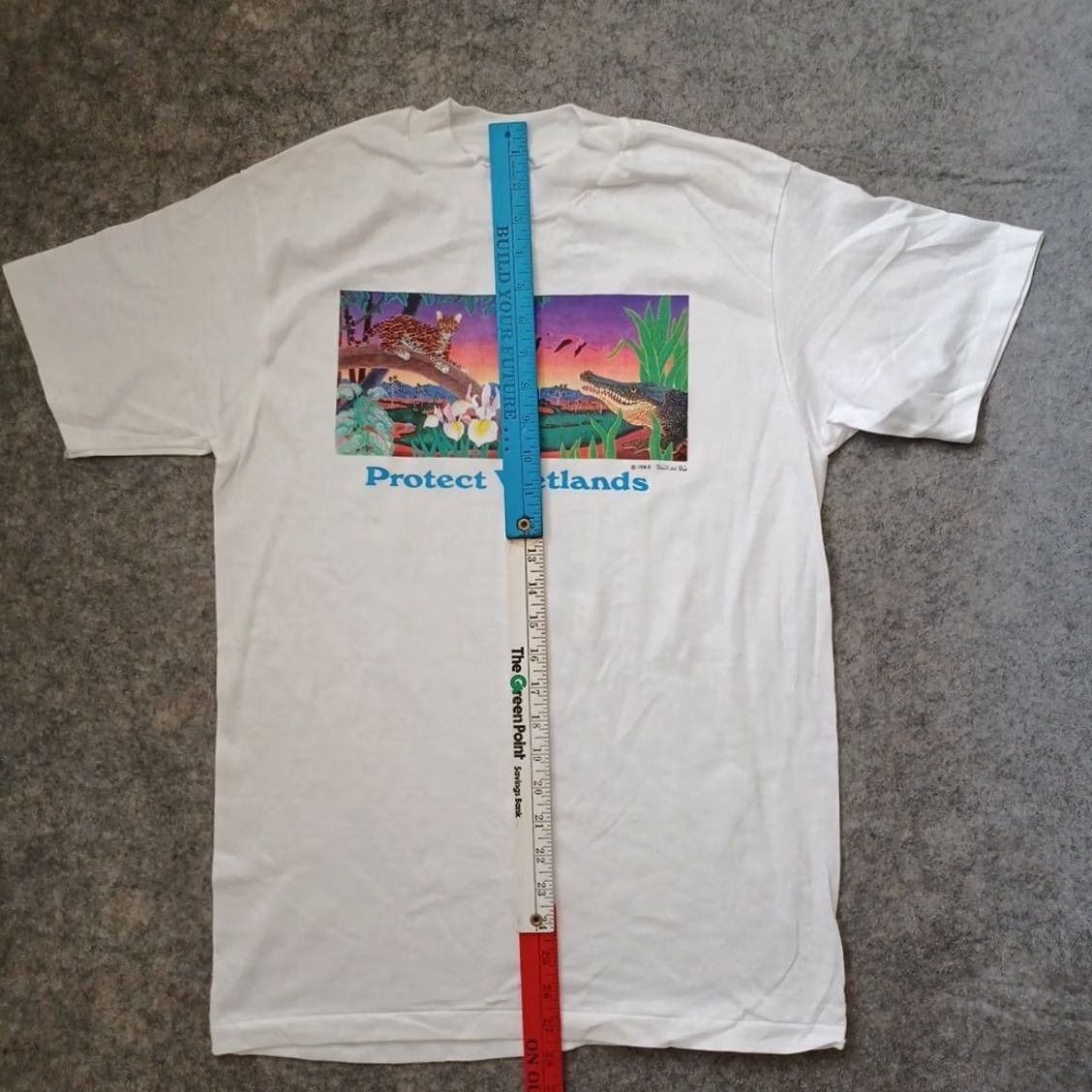 Hanes VINTAGE Hanes Beefy-T Protect Wetlands Mens T-Shirt White 1998 Nature Animals Trees USA Shirt M Mens Size US M / EU 48-50 / 2 - 7 Thumbnail