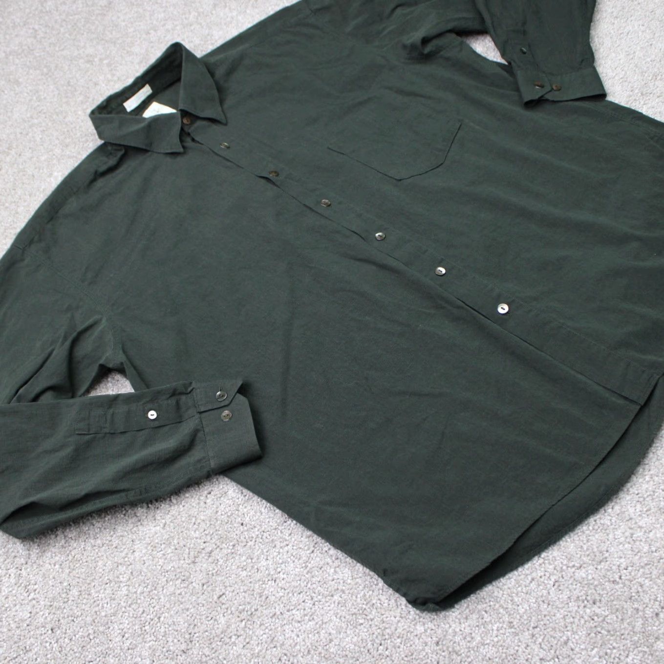 Vintage Burma Bibas Shirt Mens XL Green 100% Cotton Long Sleeve Button Down Size US XL / EU 56 / 4 - 7 Thumbnail