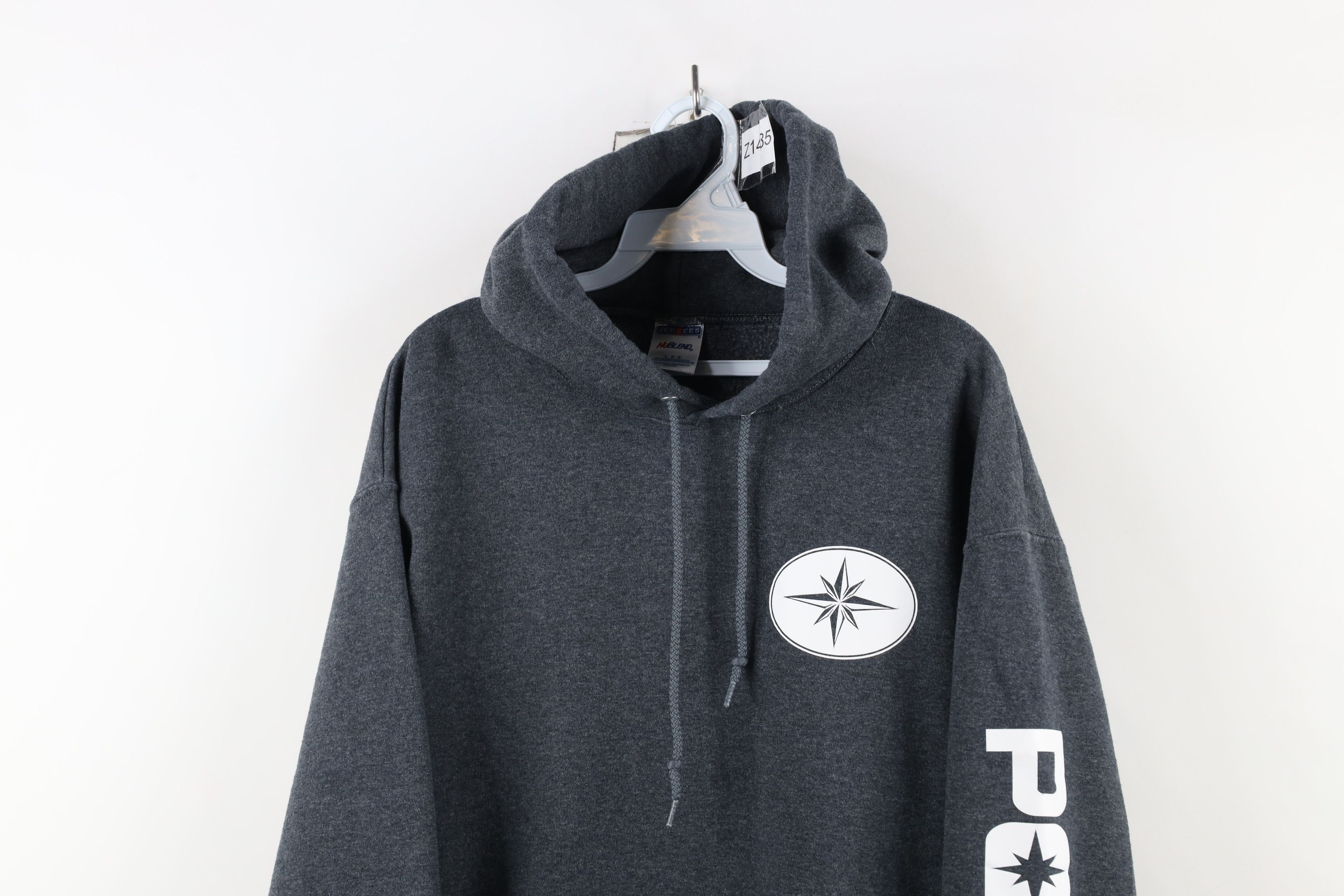 Vintage Vintage 90s Polaris Spell Out Hoodie Sweatshirt Dark Gray Size US L / EU 52-54 / 3 - 2 Thumbnail