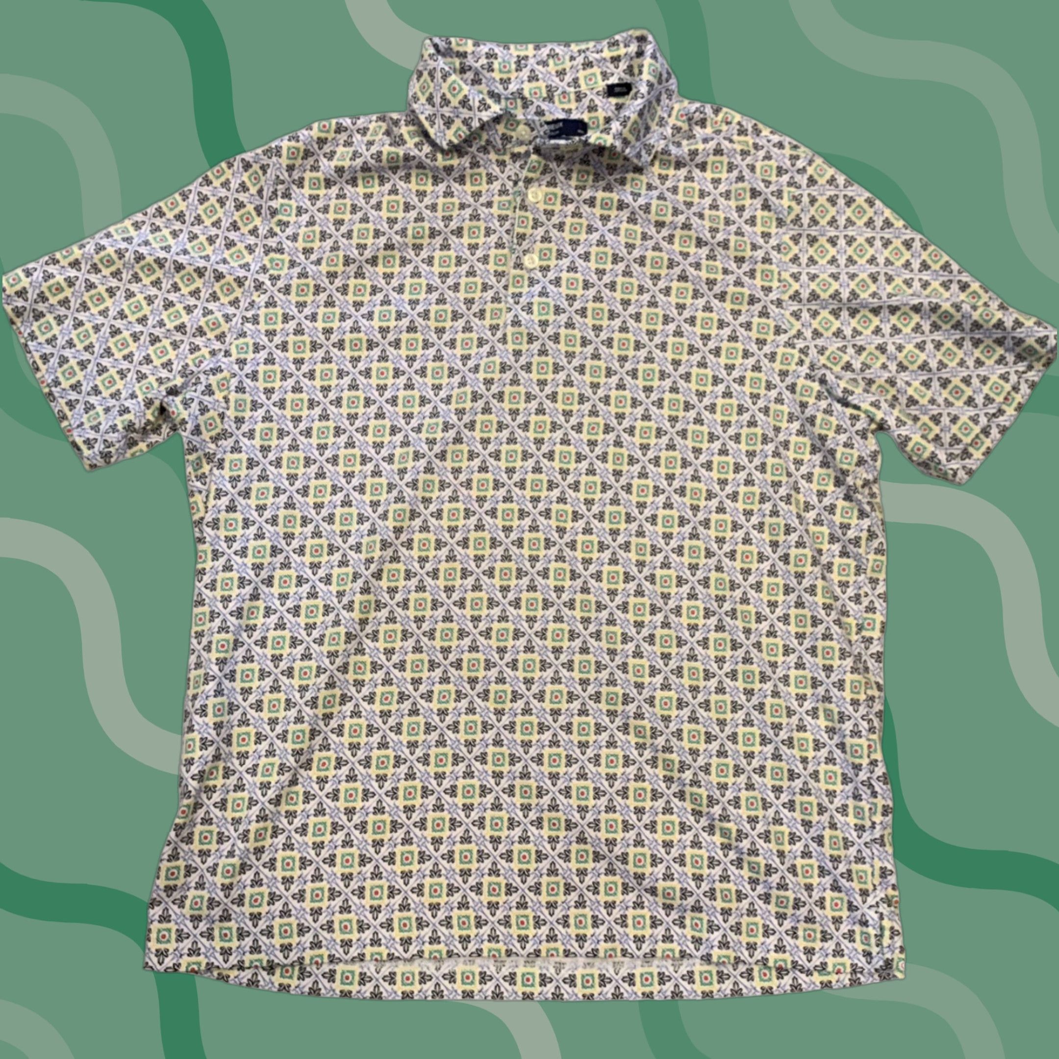 Cremieux Daniel Cremieux Mens Shirt Island Collection Cotton Geometric Large Blue Polo Short Sleeve L Mens Size US L / EU 52-54 / 3 - 1 Thumbnail