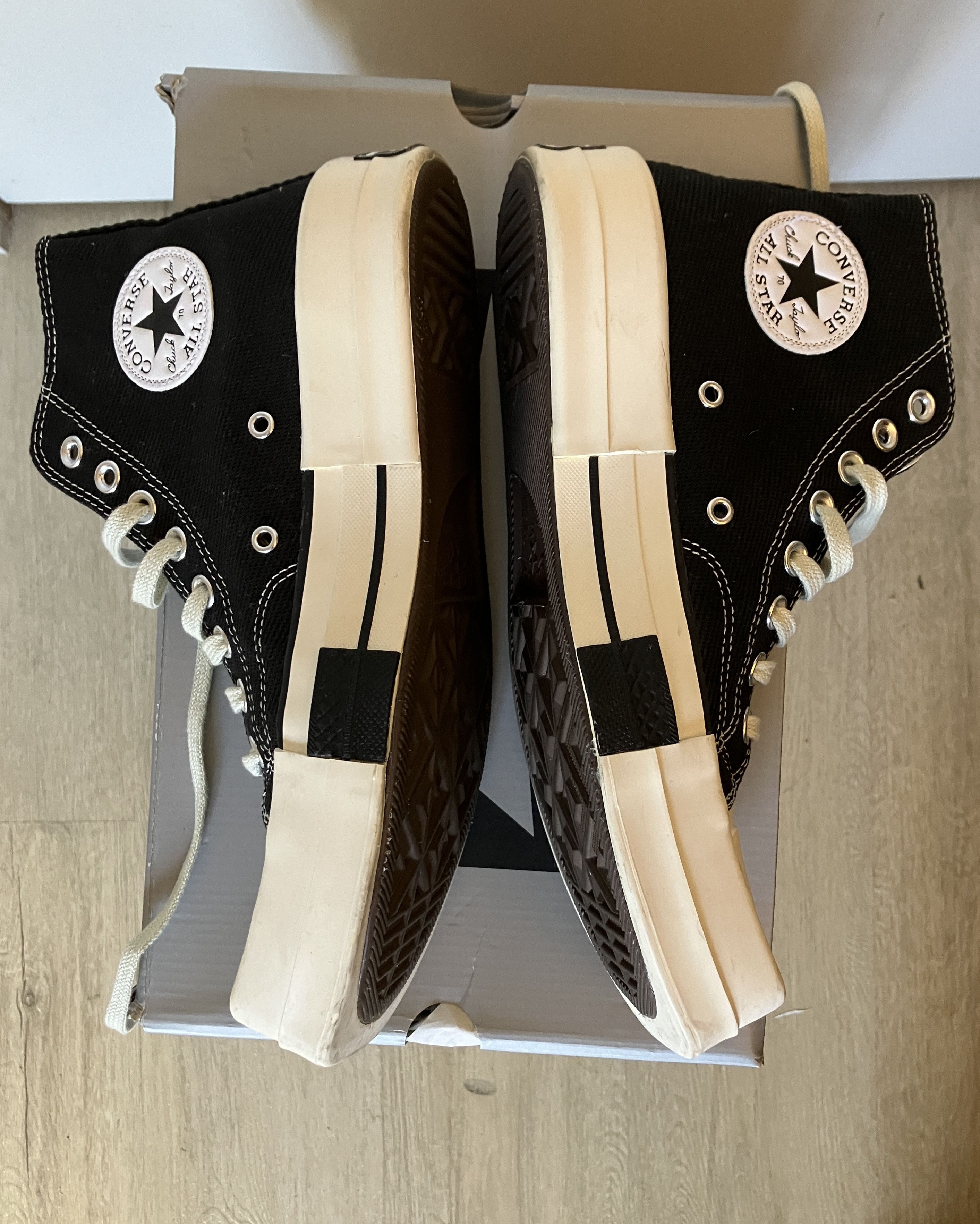 Rick Owens Drkshdw Converse TURBODRK Chuck 70 High Black Size US 7 / EU 40 - 4 Thumbnail