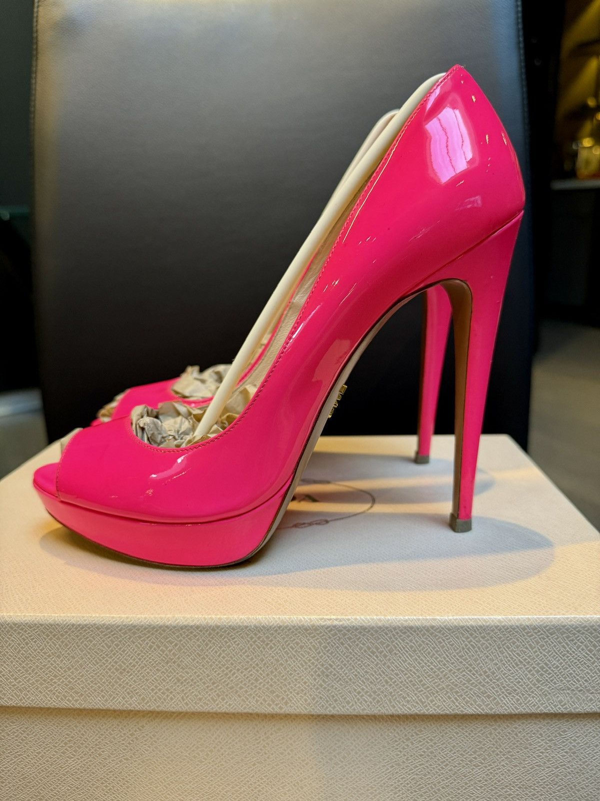 Prada Prada Pink Patent Leather High Heel Pumps 39.5 EU / 9.5 US Size US 9.5 / IT 39.5 - 1 Thumbnail