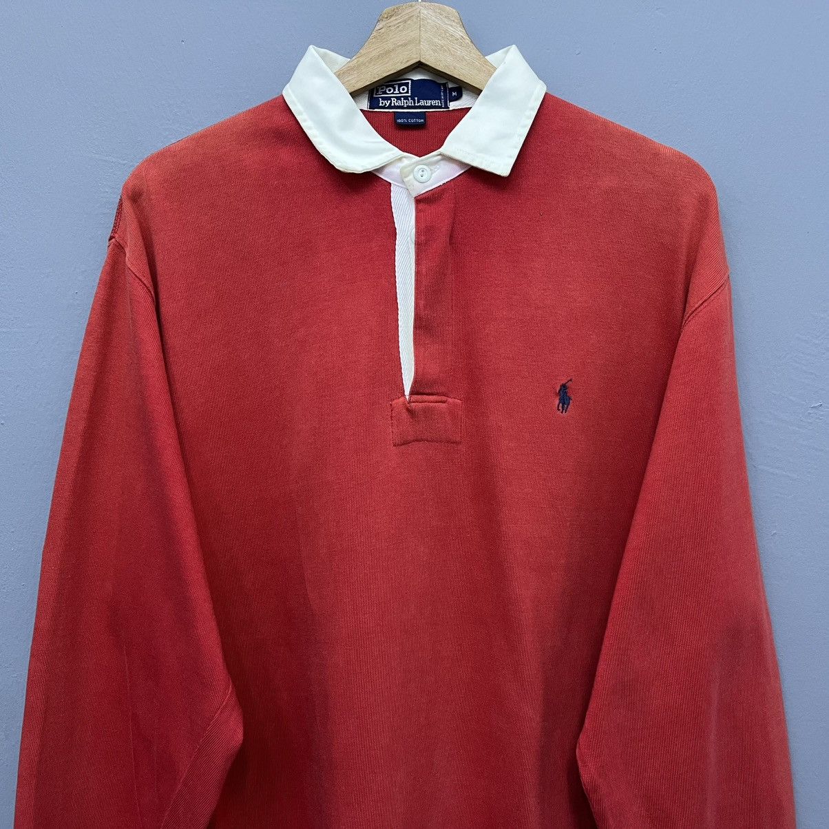 Polo Ralph Lauren Distressed Vintage 90s Polo Ralph Lauren Rugby Shirt Size US L / EU 52-54 / 3 - 3 Thumbnail