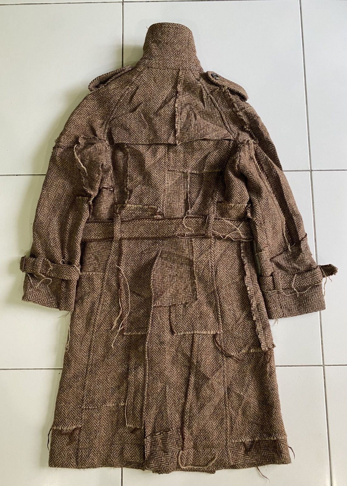 Comme des Garcons Vintage 2004 WNC001 Wool patchwork Trench Coat Size US M / EU 48-50 / 2 - 2 Thumbnail