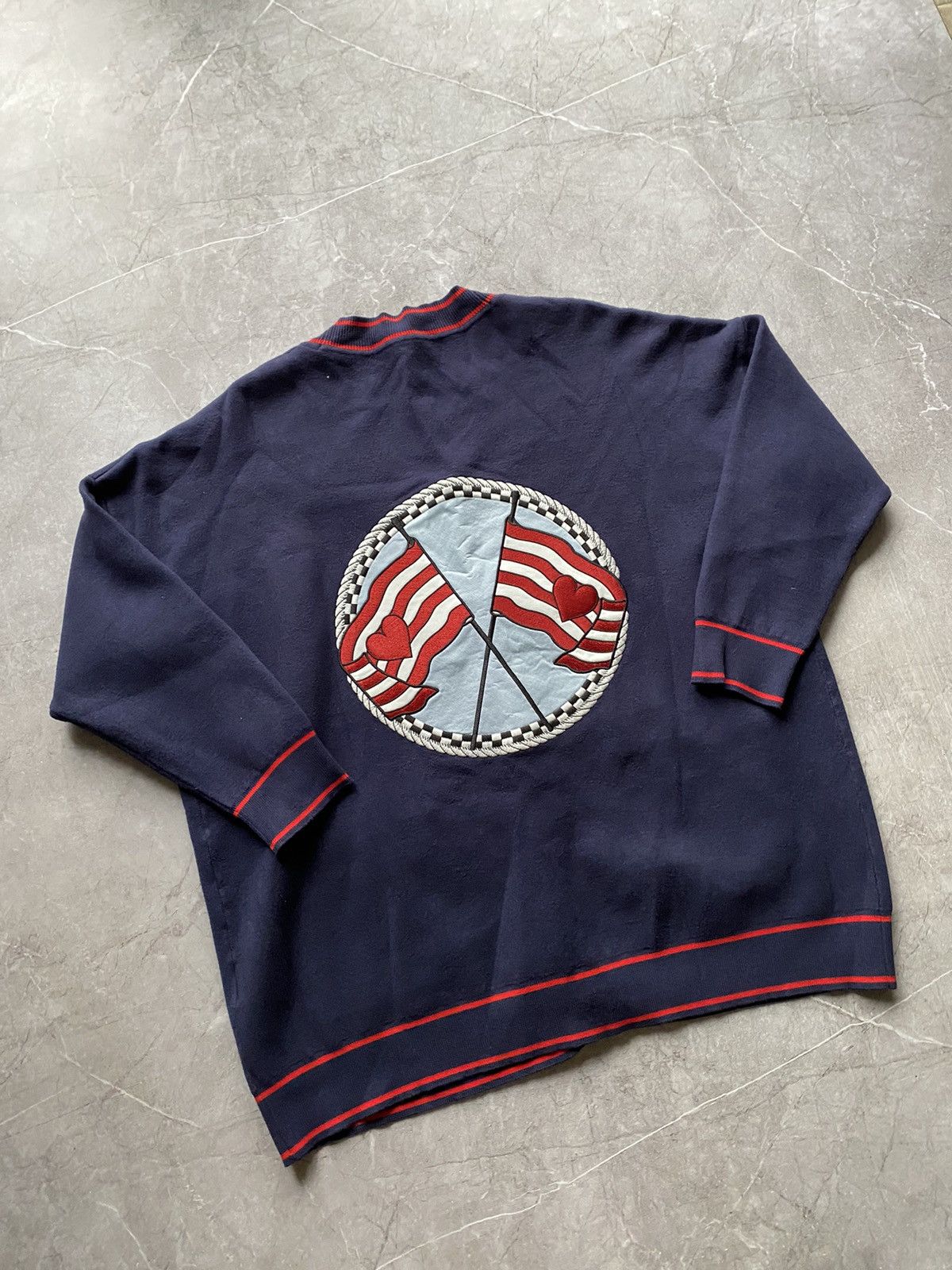 Sandro Sandro Paris Heavy Oversized Embroidered Navy Blue Cardigan Size XS / US 0-2 / IT 36-38 - 3 Thumbnail