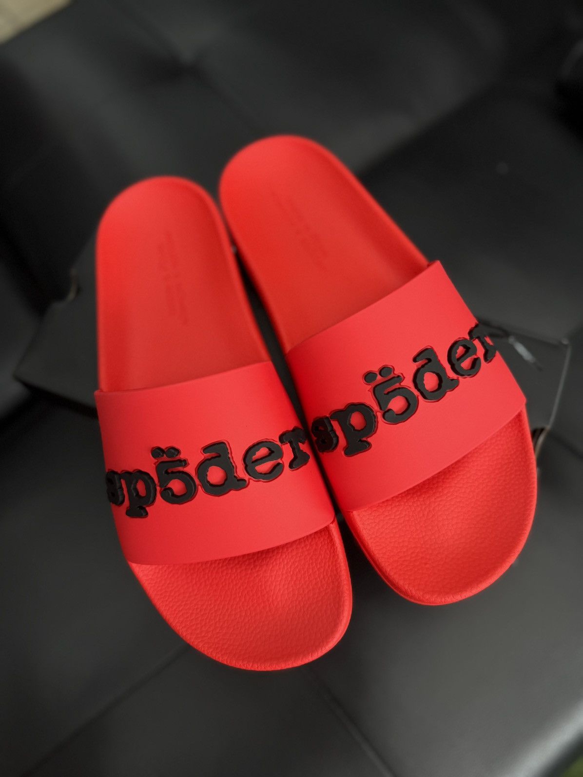 Sp5der Sp5der Red Slip On Rubber Slides Size (11) NEW Size US 11 / EU 44 - 3 Thumbnail