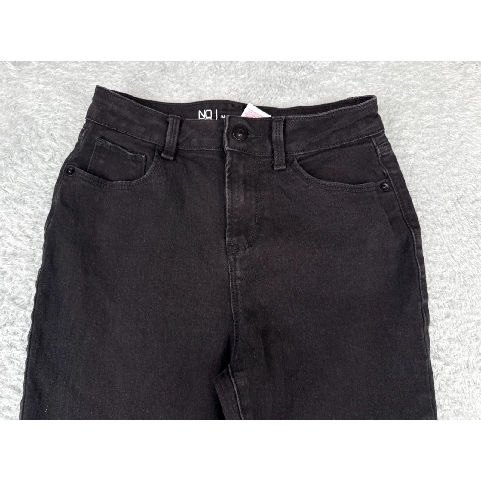 Vintage No Boundaries Jeans Juniors 3 Black Denim Skinny Mid Rise Cotton Blend 24x27 Size 26" / US 2 / IT 38 - 4 Thumbnail