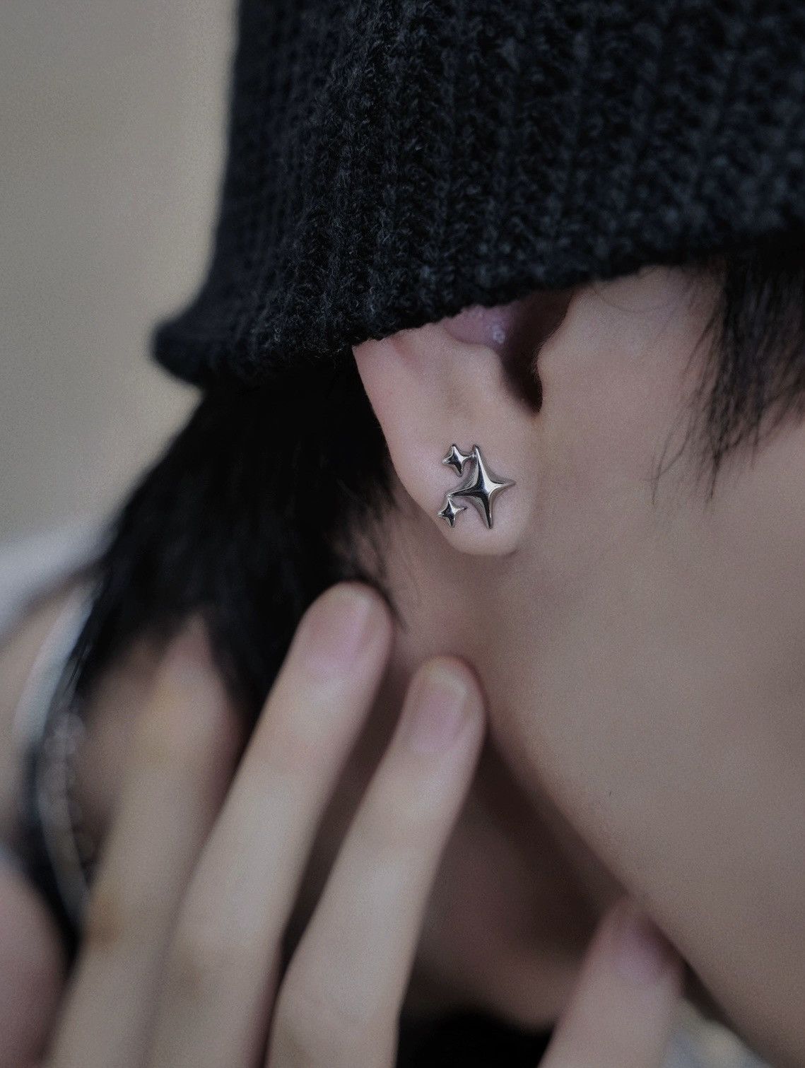 Jewelry × Vintage Retro punk 2000s y2k modern triple star stud earring Size ONE SIZE - 2 Thumbnail