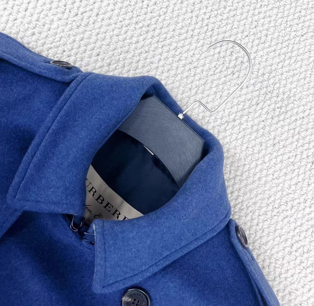 Burberry Burberry Blue Kensington Virgin Wool Belted Coat 46 Size XL / US 12-14 / IT 48-50 - 3 Thumbnail