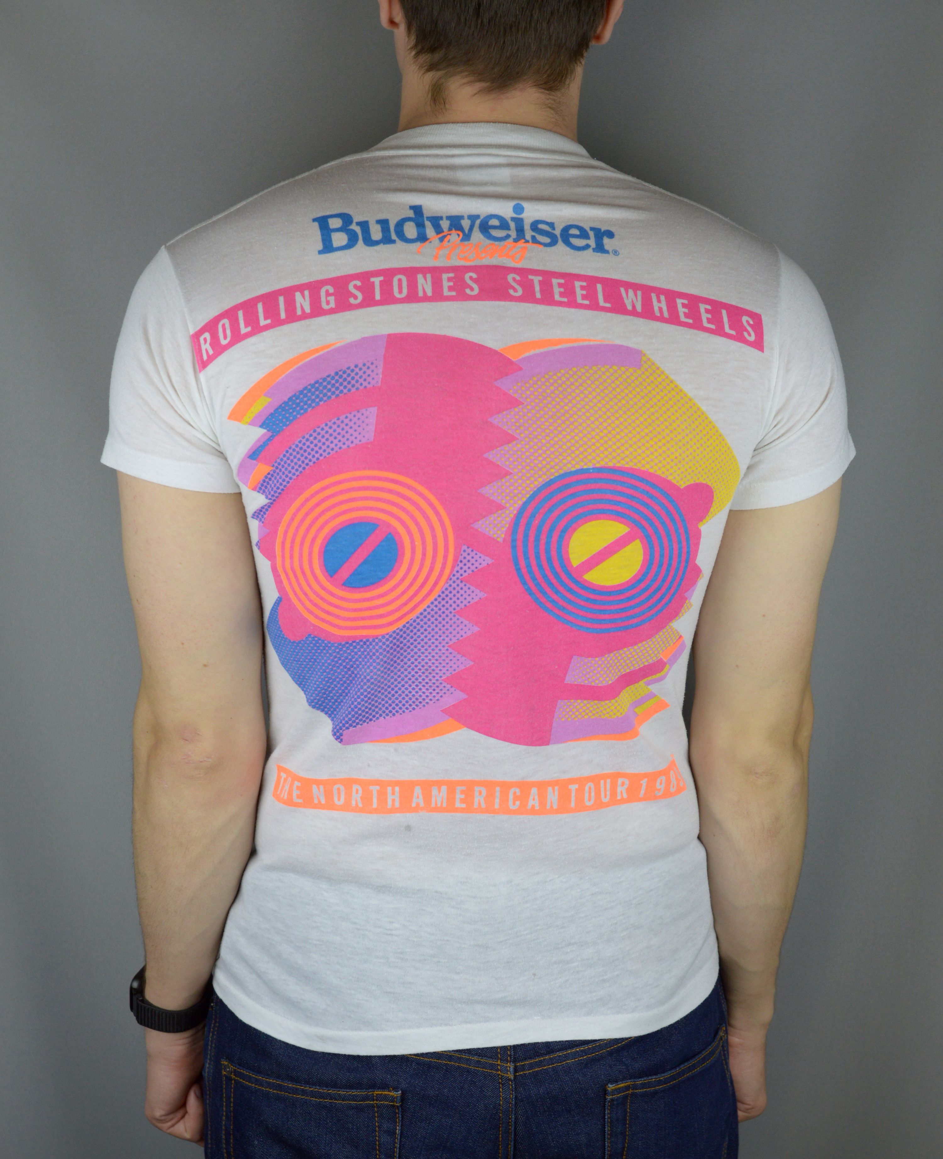 The Rolling Stones × Vintage Vintage Rolling Stones Steel Wheels 1989 t shirt Size US M / EU 48-50 / 2 - 2 Thumbnail