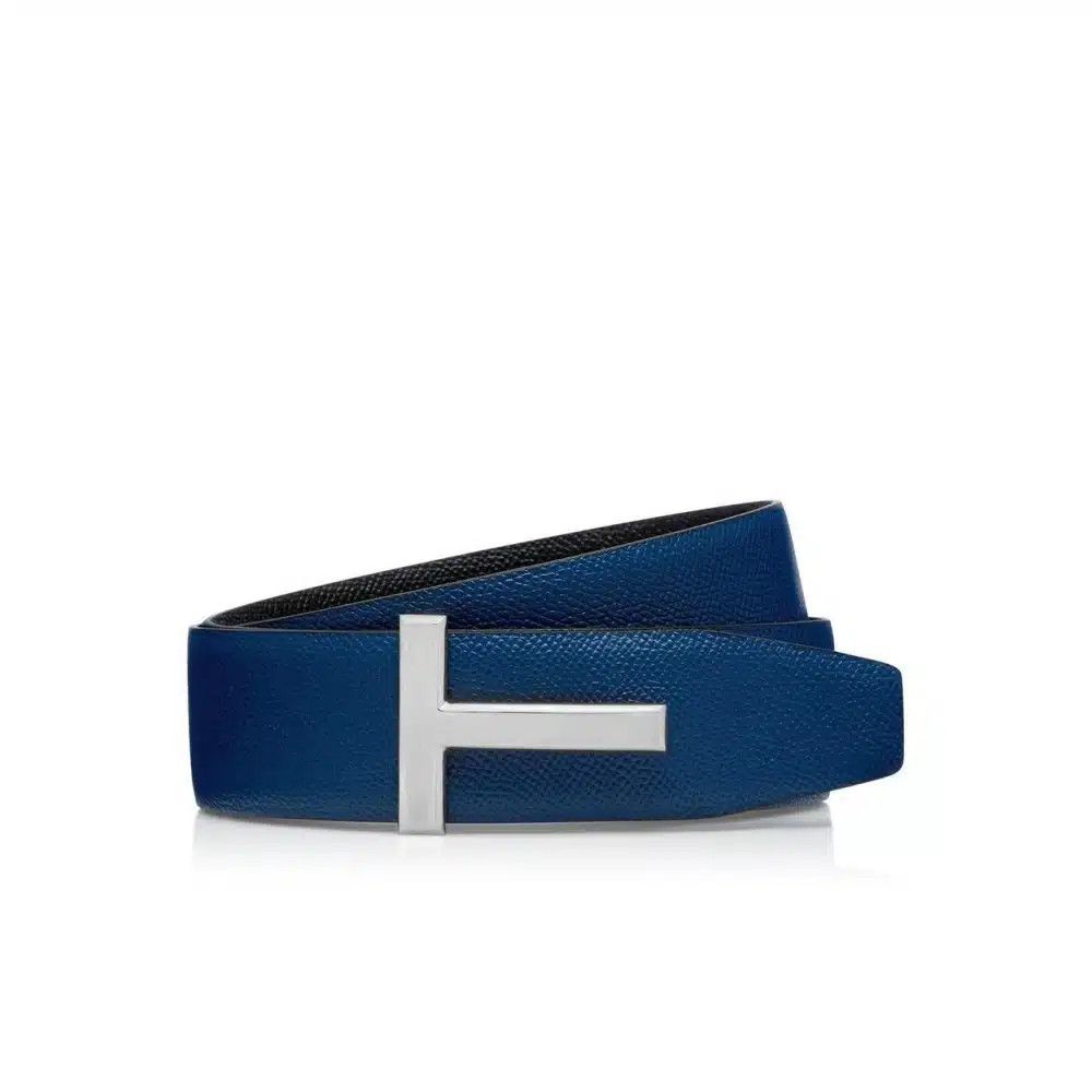 Tom Ford o1loc1c0325 TB178 Size: 105 / Leather T Icon Belt in Blue Size 40 - 1 Preview