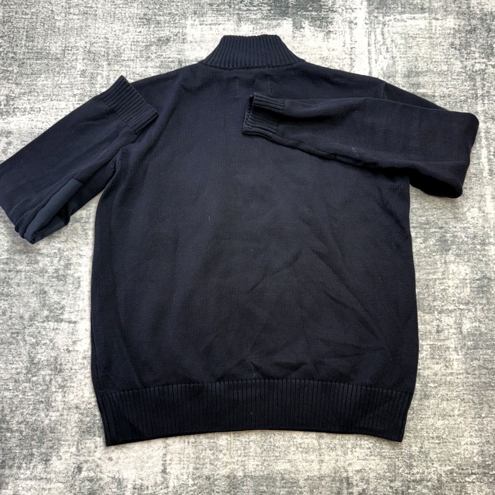 Vintage Holebrook Sweden Sweater Mens XL Navy Blue 1/4 Zip Mock Neck Pullover Knit Cotton Casual Size US XL / EU 56 / 4 - 7 Thumbnail
