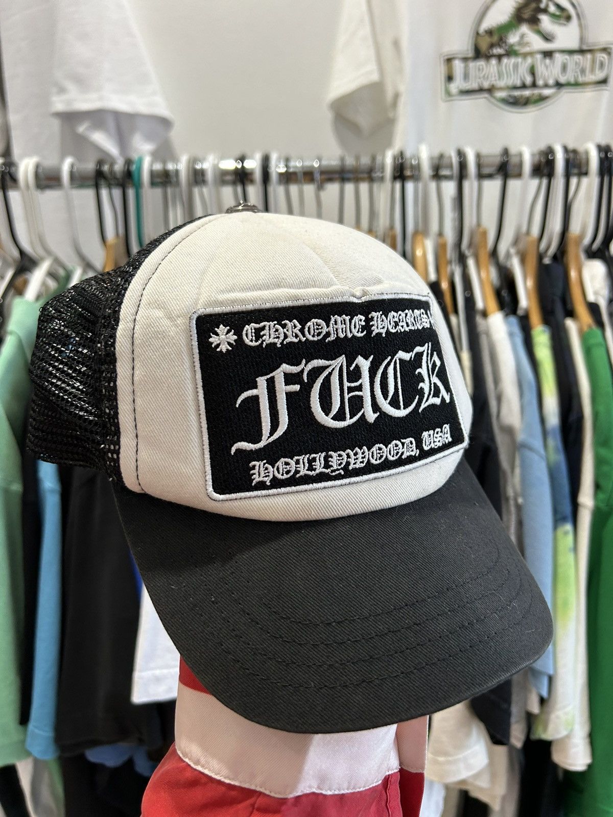 Chrome Hearts Chrome Hearts FUCK Hollywood Trucker Hat Size ONE SIZE - 1 Thumbnail