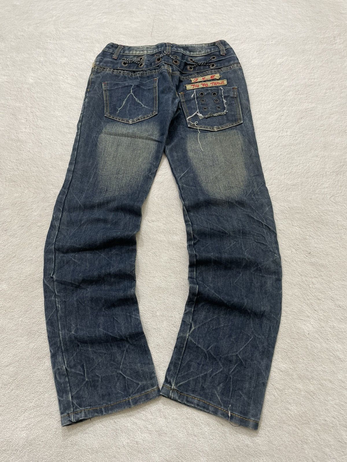 Japanese Brand 00s KSL Archive Japanese Denim Mudwash Jeans Grommet Detail Size US 27 - 1 Thumbnail