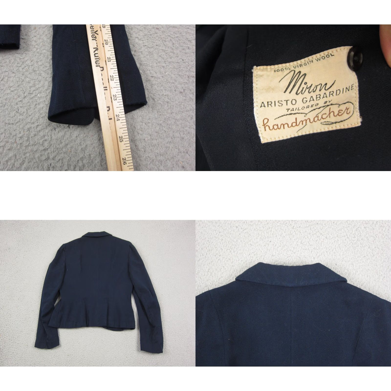 Vintage Miron Aristo Gabardine Blazer Women S Blue Wool 30s 40s Vintage Jacket Blazer Cotton? (Note: No new words added) Size S / US 4 / IT 40 - 9 Thumbnail