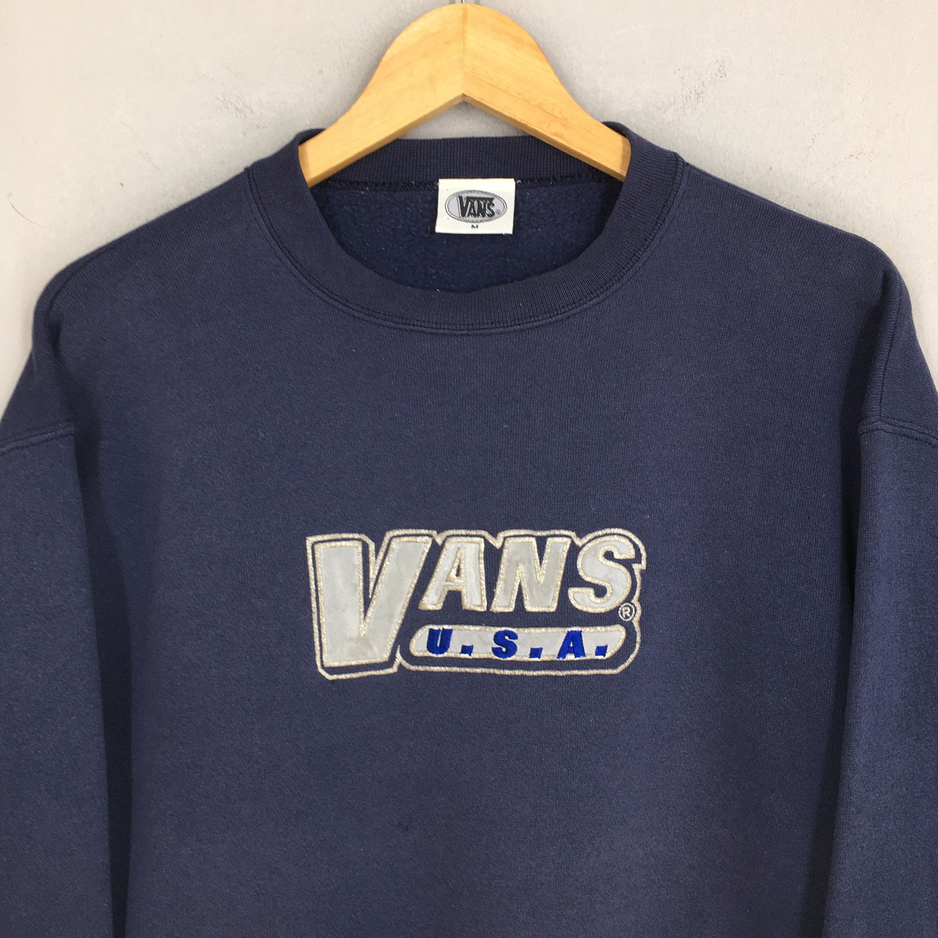 Vans × Vintage Vintage Vans Usa Blue Sweatshirt Medium Size US M / EU 48-50 / 2 - 2 Thumbnail