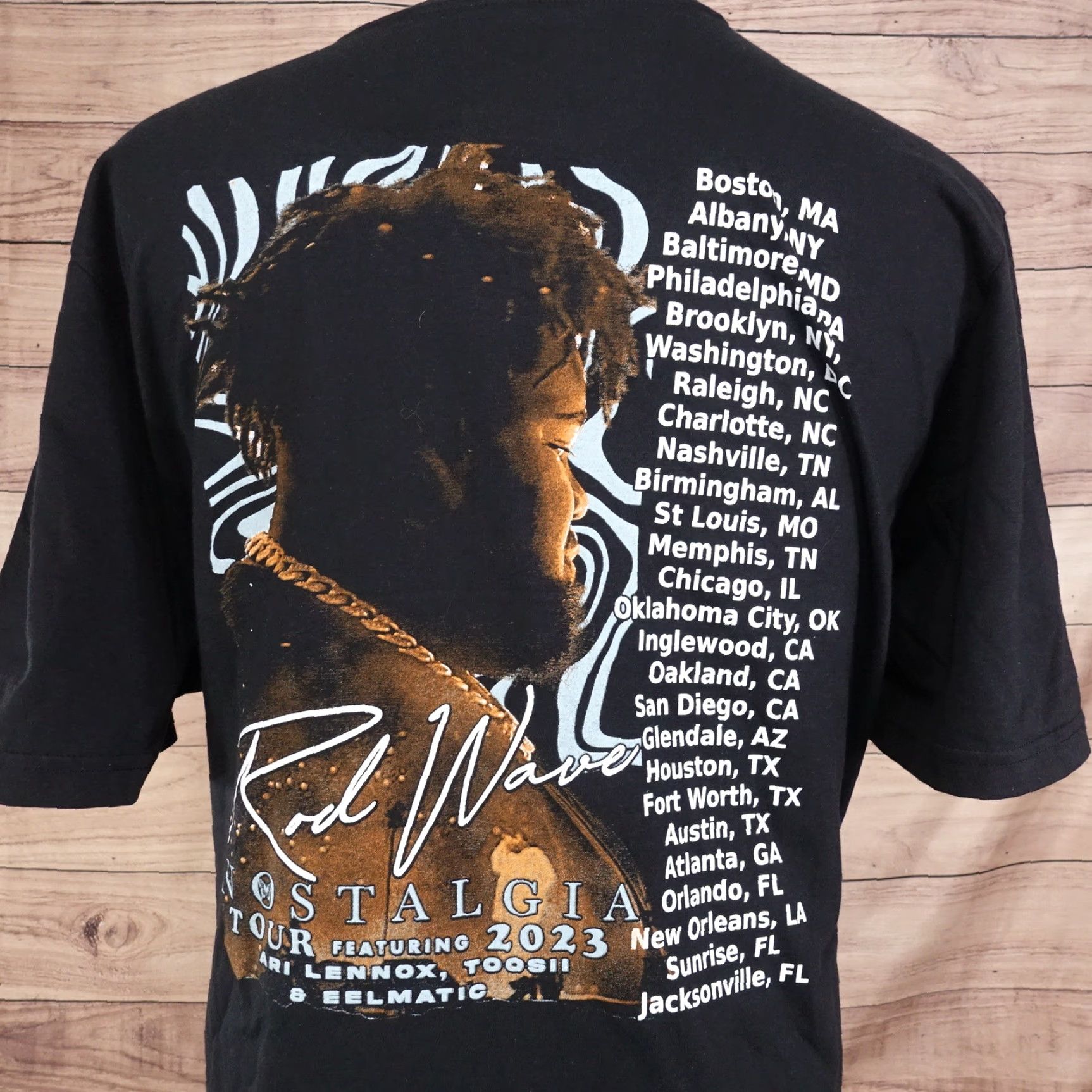 Vintage VINTAGE Rod Wave Nostalgia Tour 2023 Rap Hip-Hop T-Shirt Men XL Black Short Sleeve Cotton 2023 Concert Men's Size US XL / EU 56 / 4 - 5 Thumbnail