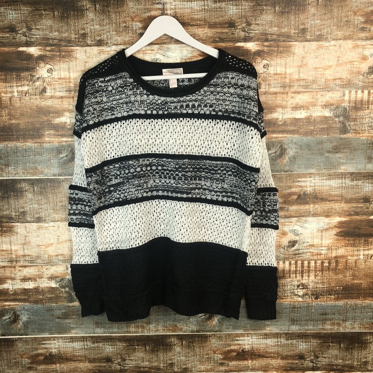 Vintage Bvet 21 Stripe Black Knitwear #A1463 Size US S / EU 44-46 / 1 - 3 Thumbnail