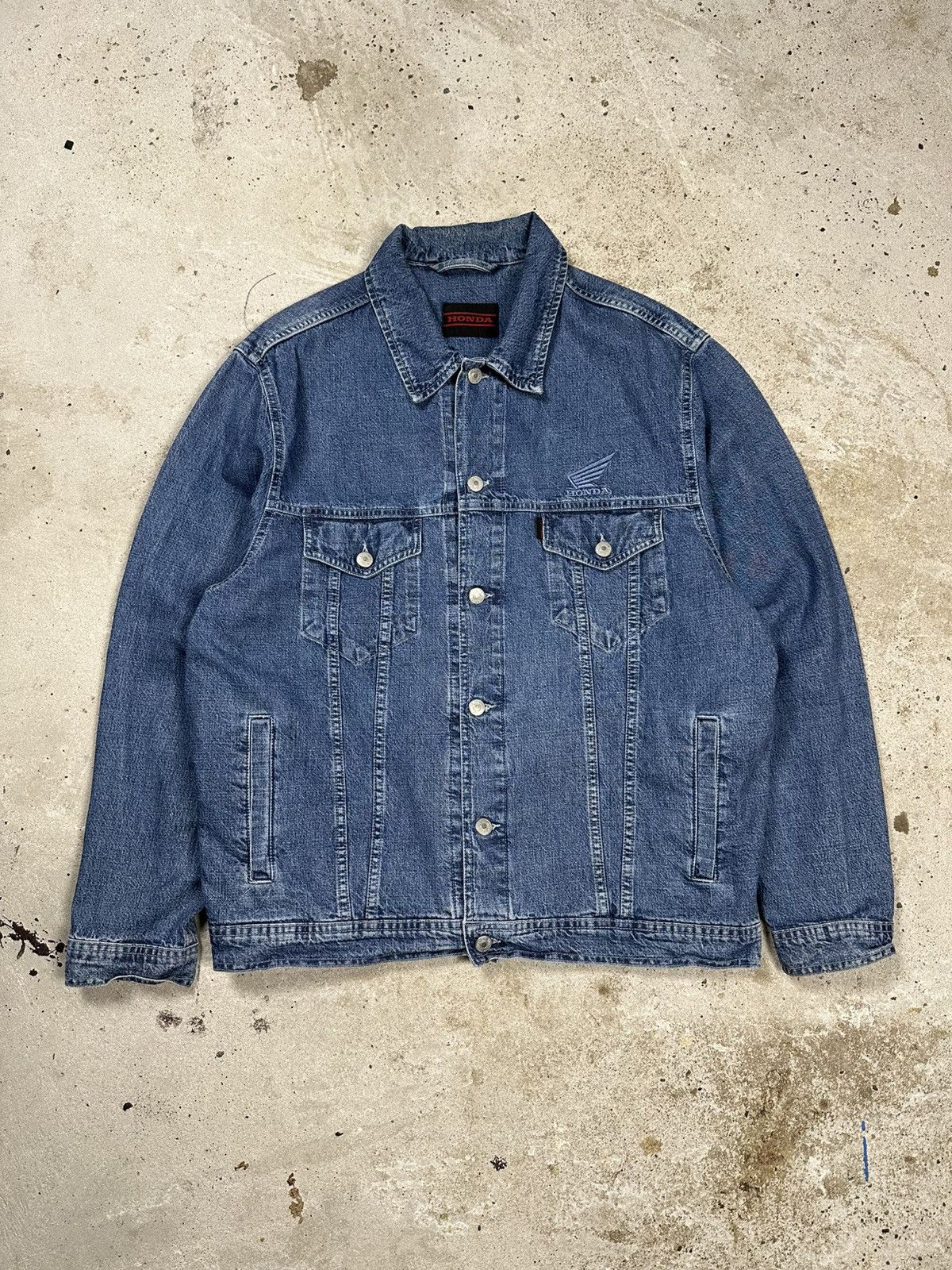 Honda Vintage Y2K Honda Racing Denim Jeans Trucker Jacket Size US L / EU 52-54 / 3 - 1 Thumbnail