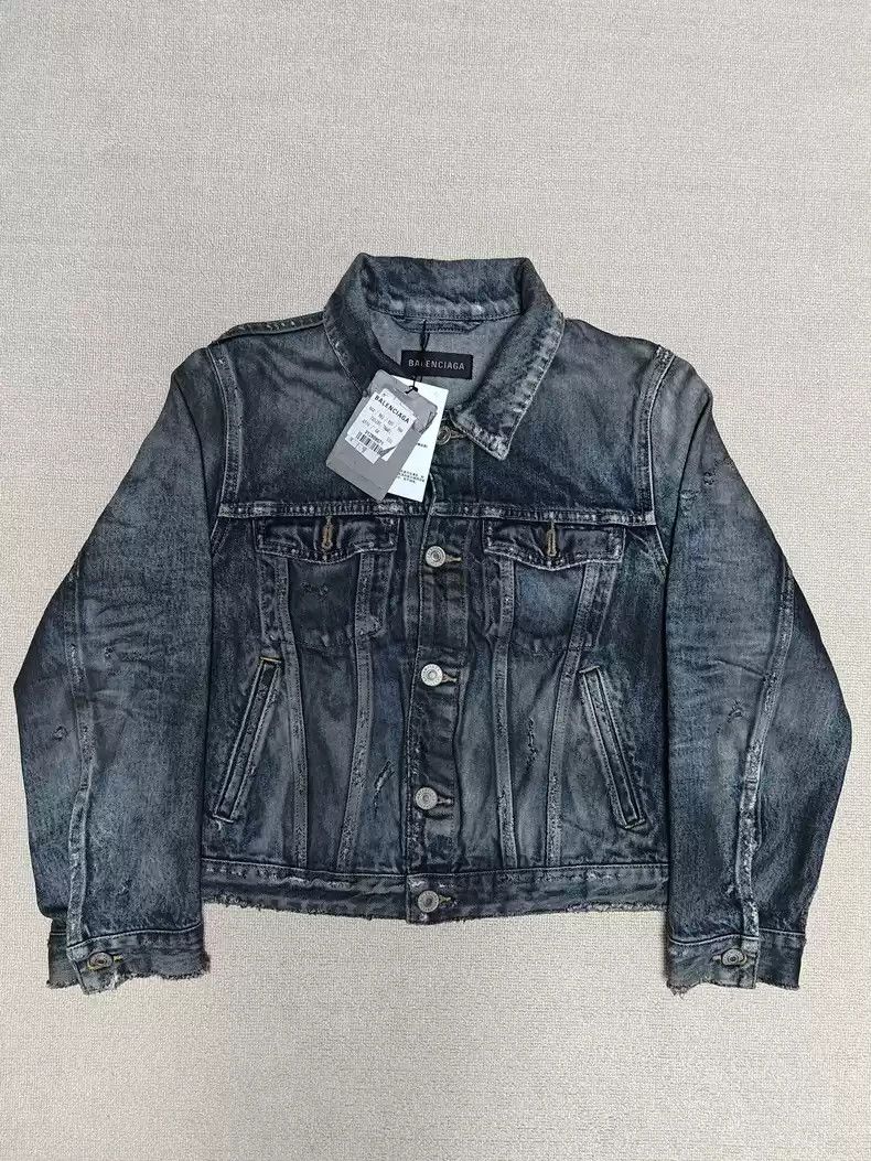 Balenciaga 23ss mud stained, corroded, dirty, and damaged denim jacket