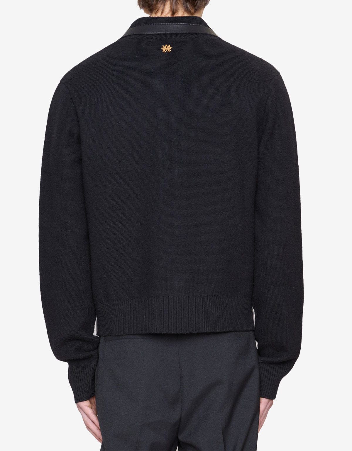 Amiri Amiri Black Leather Patch MA Cardigan SIZE 48 Size US L / EU 52-54 / 3 - 2 Thumbnail