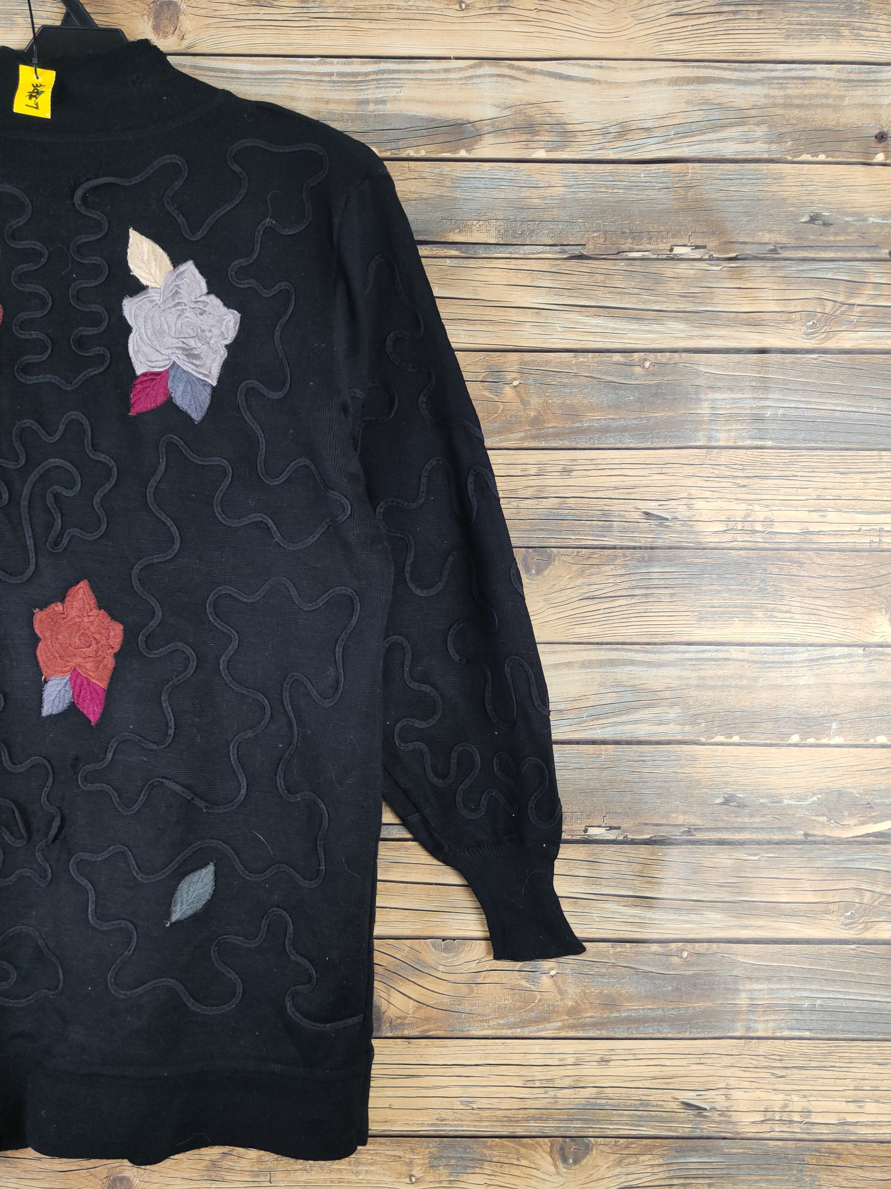 Vintage Japan ripped vintage Black Knitwear art Cardigan #W161628 Size L / US 10 / IT 46 - 12 Thumbnail