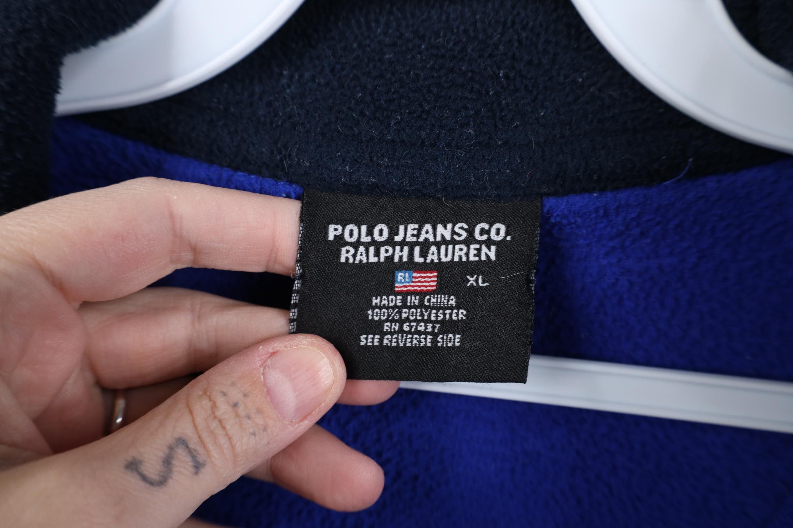 Polo Ralph Lauren Vintage 90s Ralph Lauren Flag 1/4 Zip Pullover Sweater Size US XL / EU 56 / 4 - 6 Thumbnail