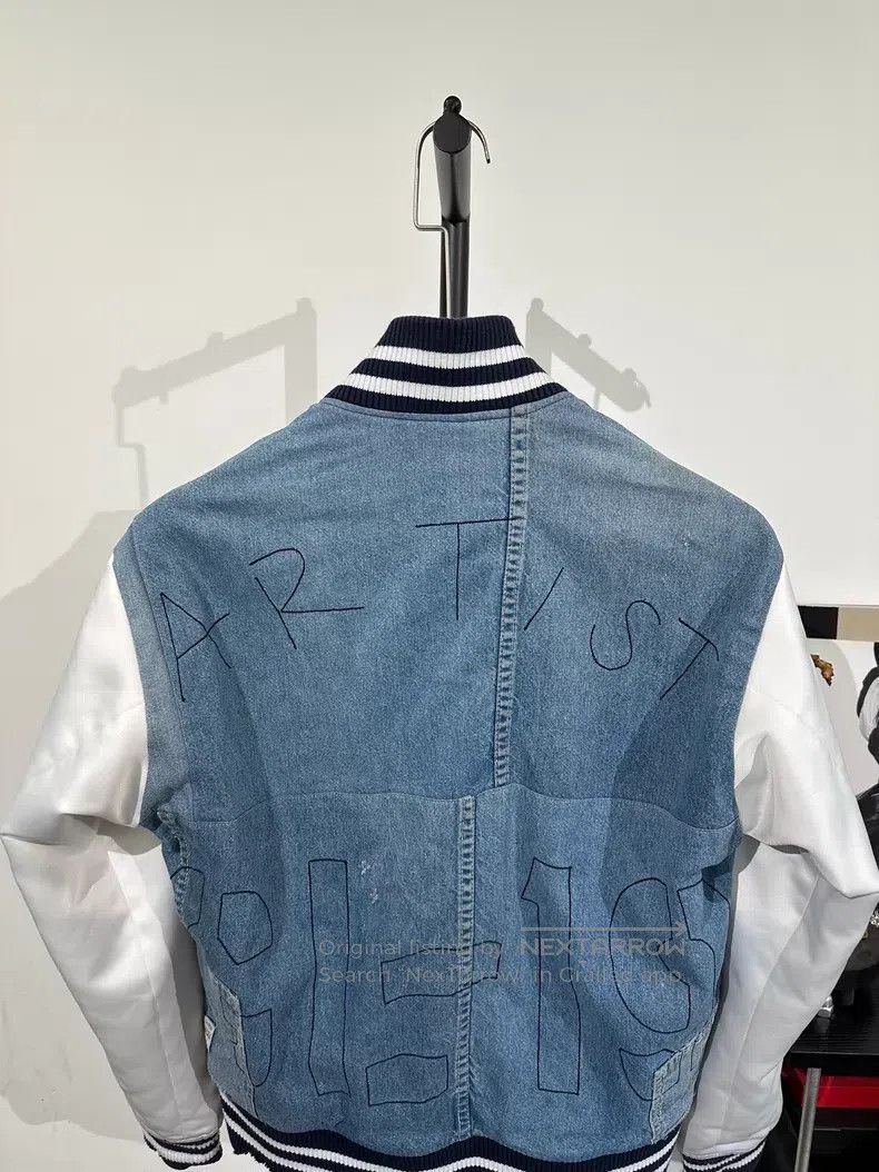 Greg Lauren Greg Lauren Silk-Panelled Distressed Pudding Baseball Jack Size US M / EU 48-50 / 2 - 3 Thumbnail
