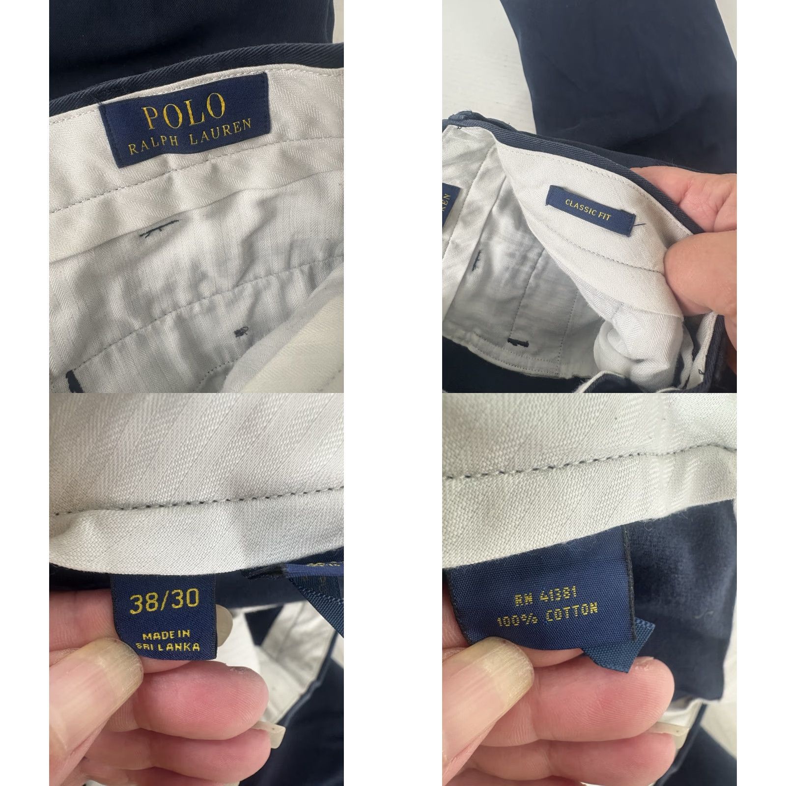Polo Ralph Lauren VINTAGE Polo Ralph Lauren Pants Men’s 38x32 Chino Straight Fit Cotton Blue 90s Logo Size US M / EU 48-50 / 2 - 8 Thumbnail