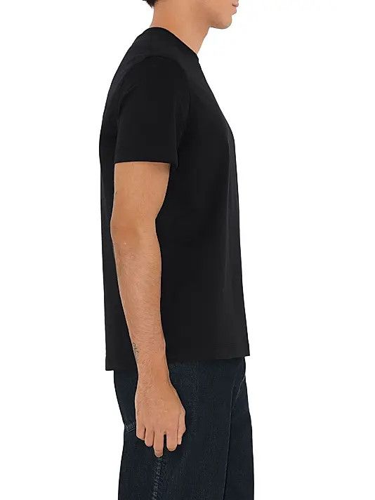 Amiri os11x1225 Check Label Cotton Crewneck T-Shirt in Black Size US M / EU 48-50 / 2 - 4 Thumbnail