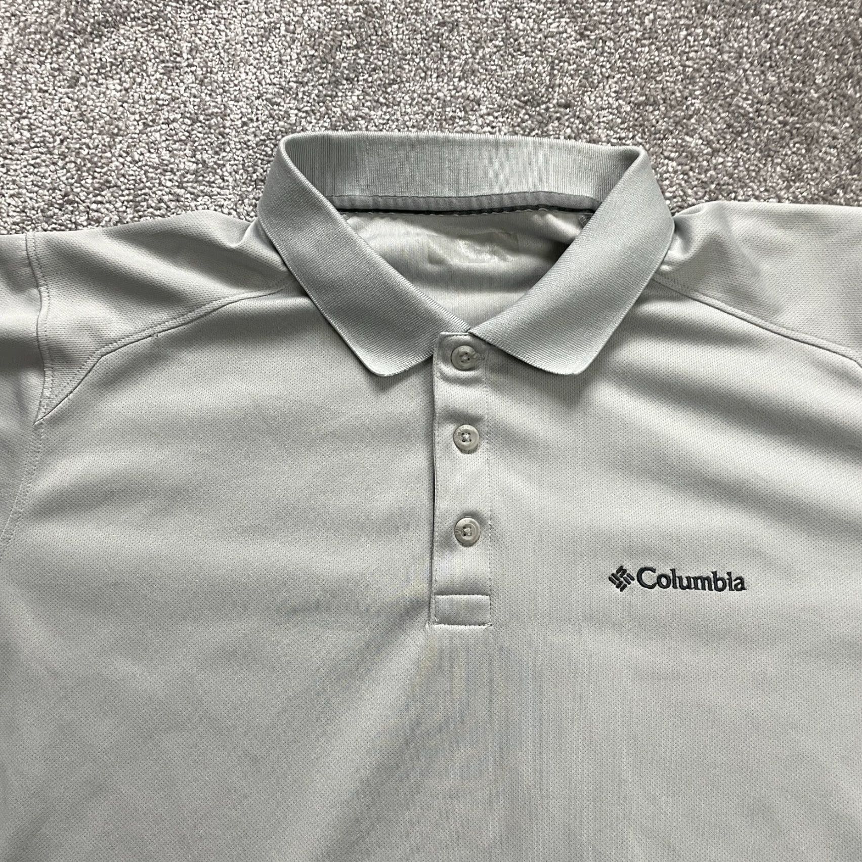 Vintage Columbia Polo Shirt Mens XL Gray Short Sleeve Collared Knit Polyester Golf Rugby Tennis Jacket? Size US XL / EU 56 / 4 - 3 Thumbnail