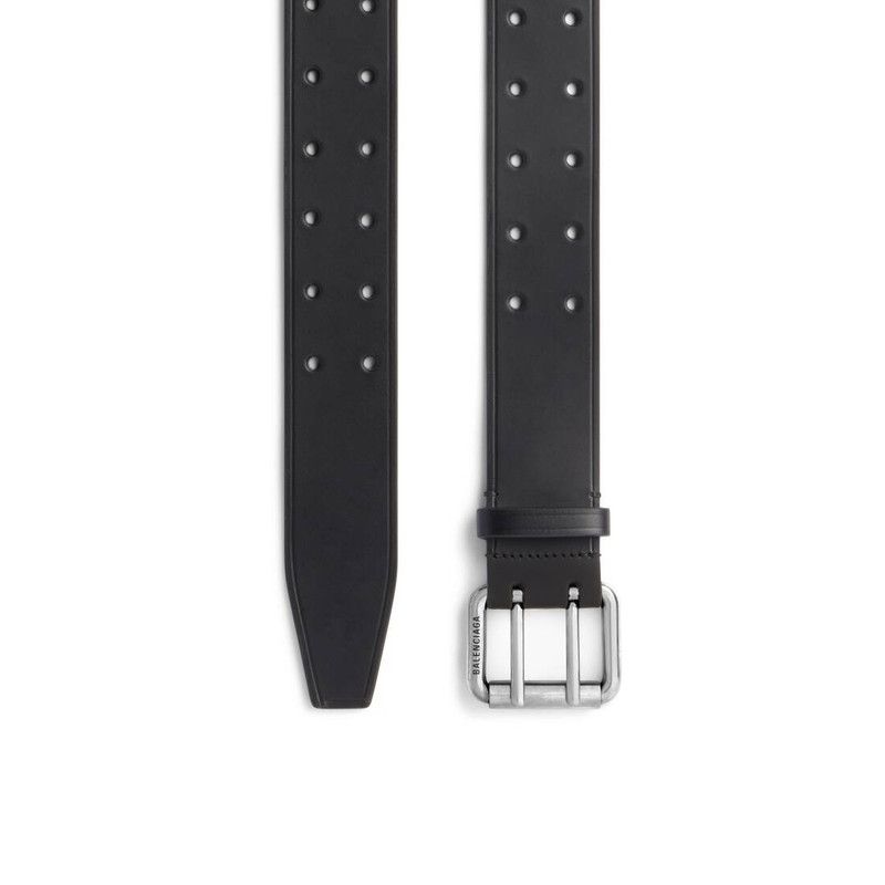 Balenciaga o1bcso1str0226 Size: 90 / Double Prong Chunky Belt In Black Size 36 - 1 Thumbnail